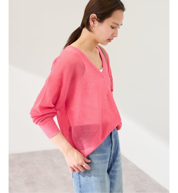 FRAMeWORK「シアーアゼVネックプルオーバー」|ニット・セーター|
