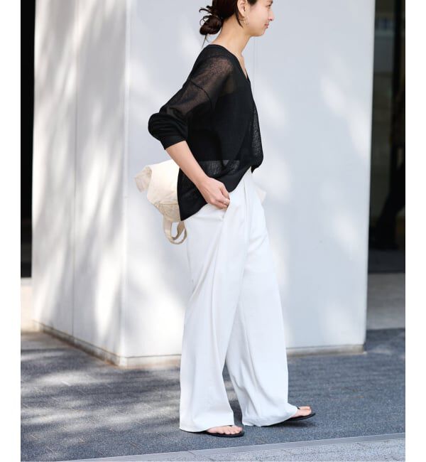 FRAMeWORK「シアーアゼVネックプルオーバー」|ニット・セーター|