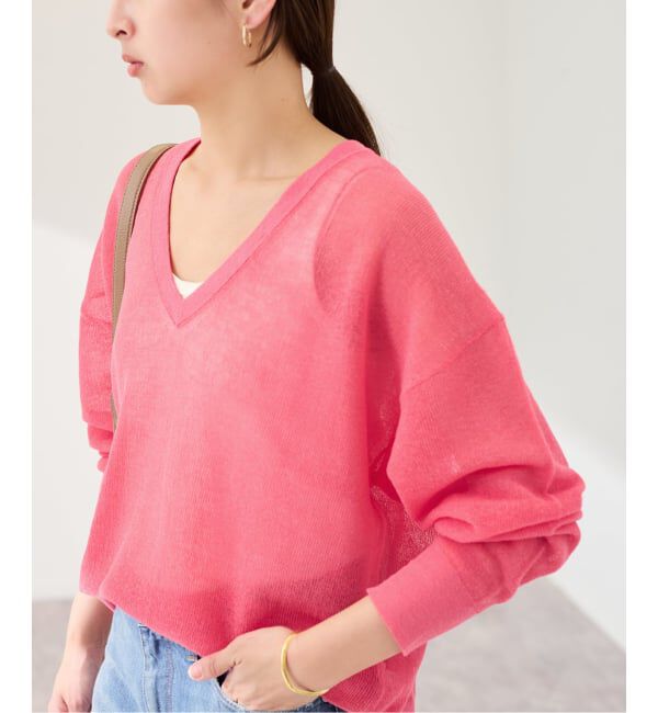 FRAMeWORK「シアーアゼVネックプルオーバー」|ニット・セーター|