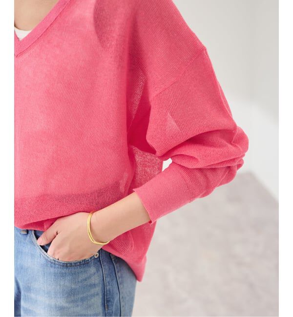 FRAMeWORK「シアーアゼVネックプルオーバー」|ニット・セーター|