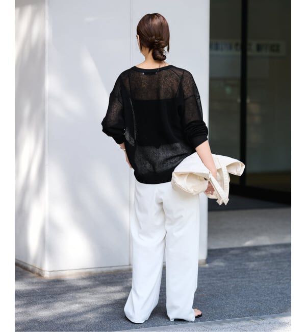 FRAMeWORK「シアーアゼVネックプルオーバー」|ニット・セーター|