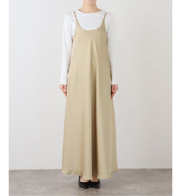  「GREEN BUTTER/グリーンバター シルキーUネックドレス」|ワンピース|