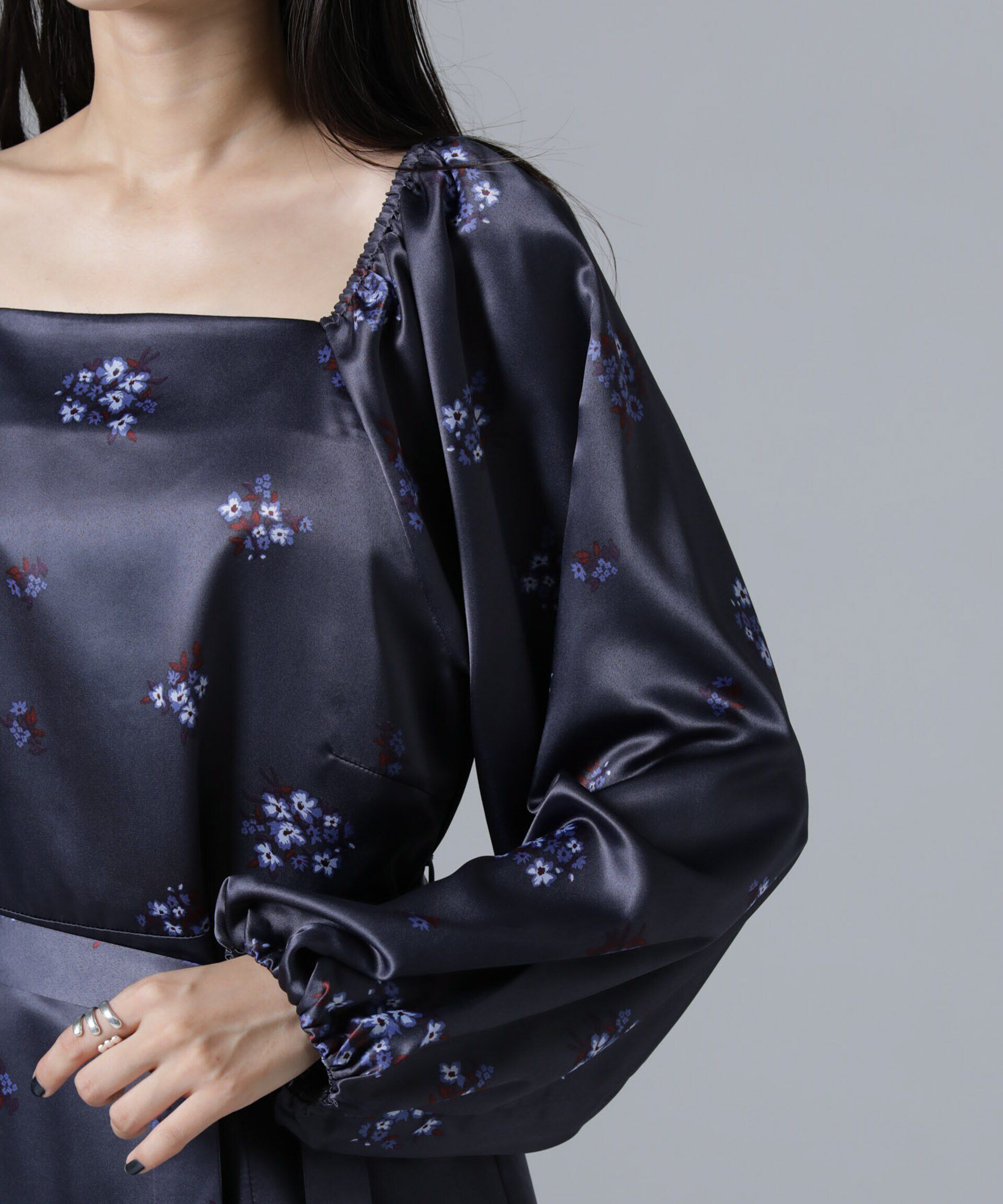 nano･universe「オフショル2WAYフラワープリントワンピース」|ワンピース|