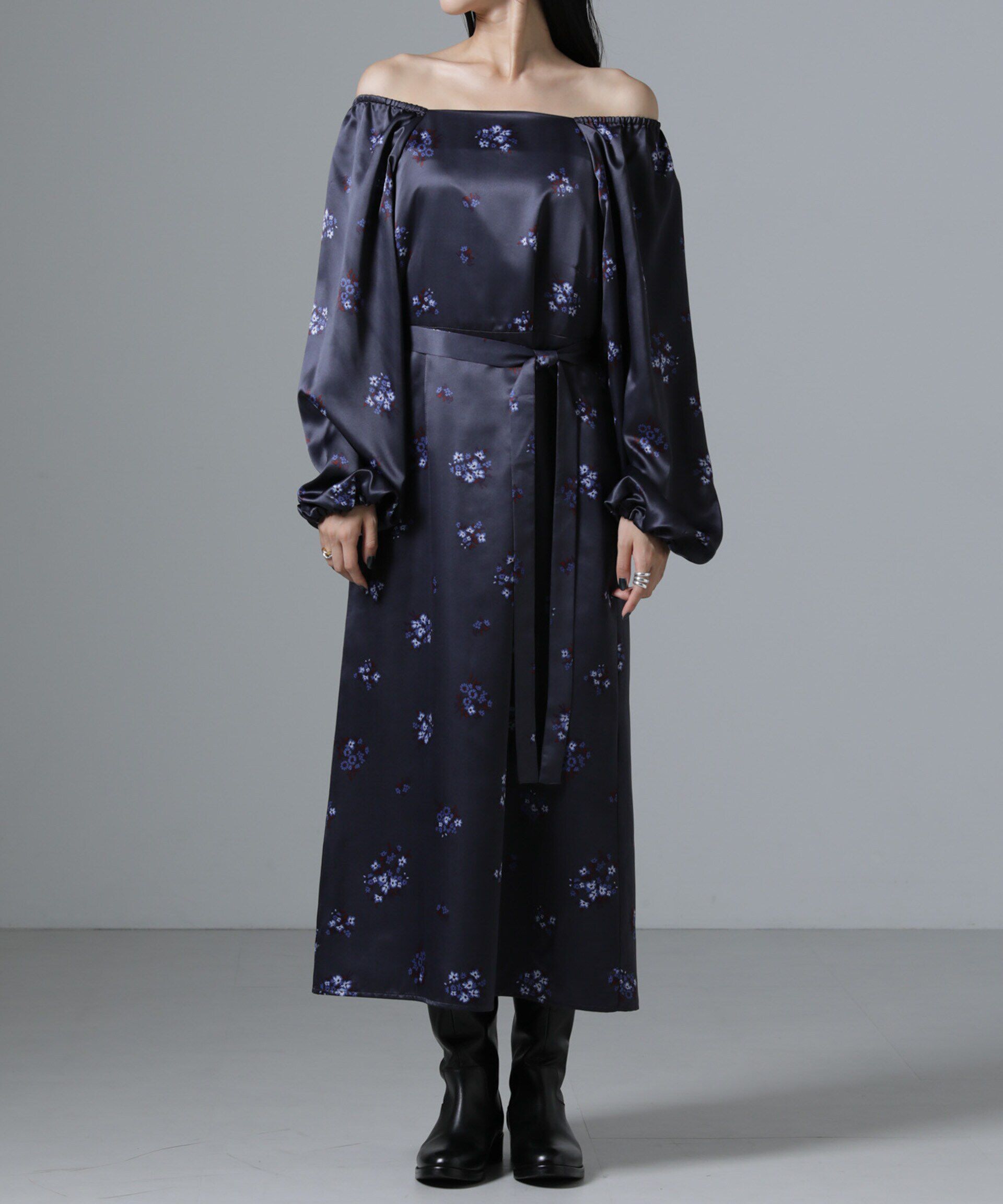 nano･universe「オフショル2WAYフラワープリントワンピース」|ワンピース|