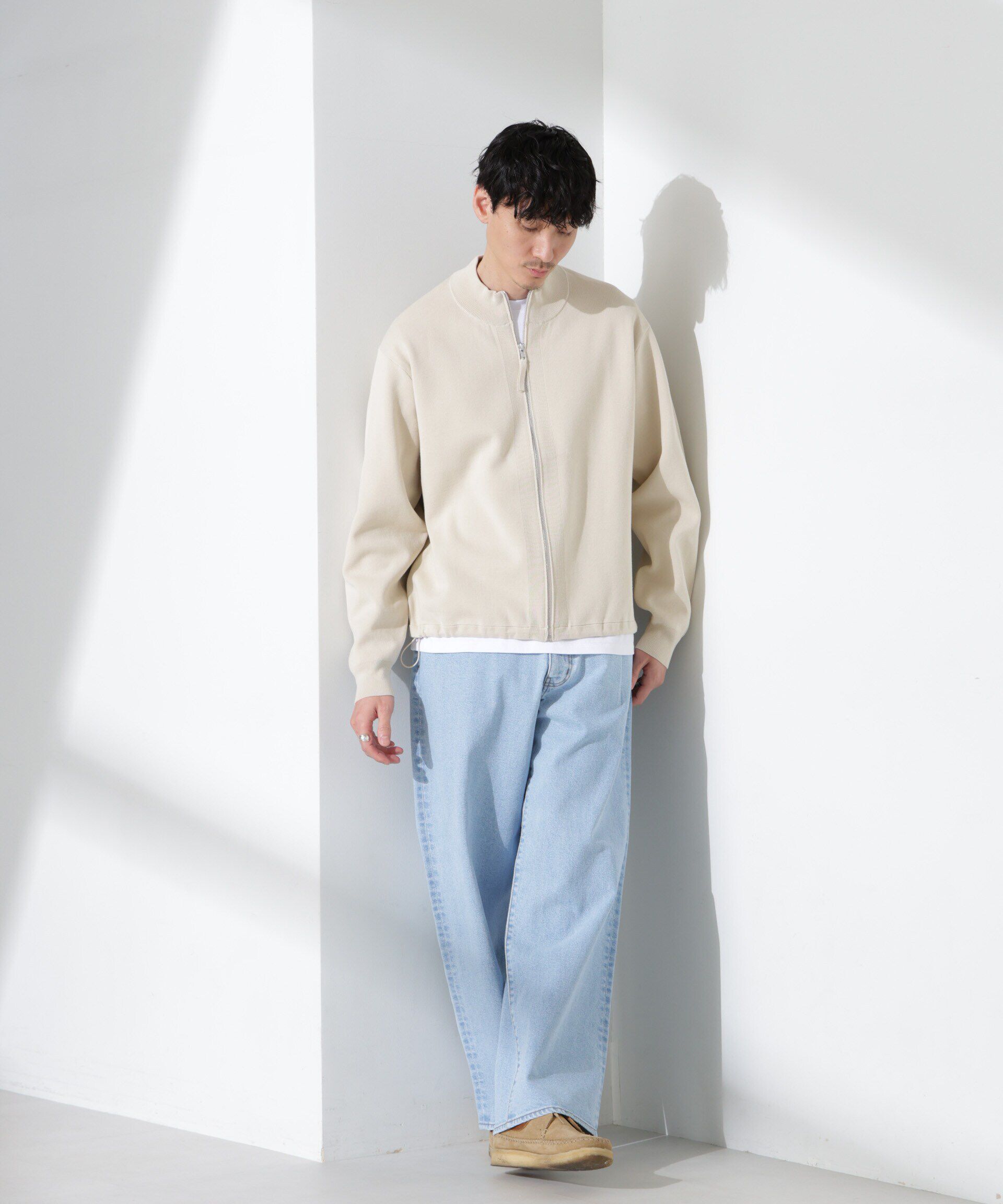 nano･universe「14ゲージミラノリブブルゾン （手洗い可能）」|ニット・セーター|