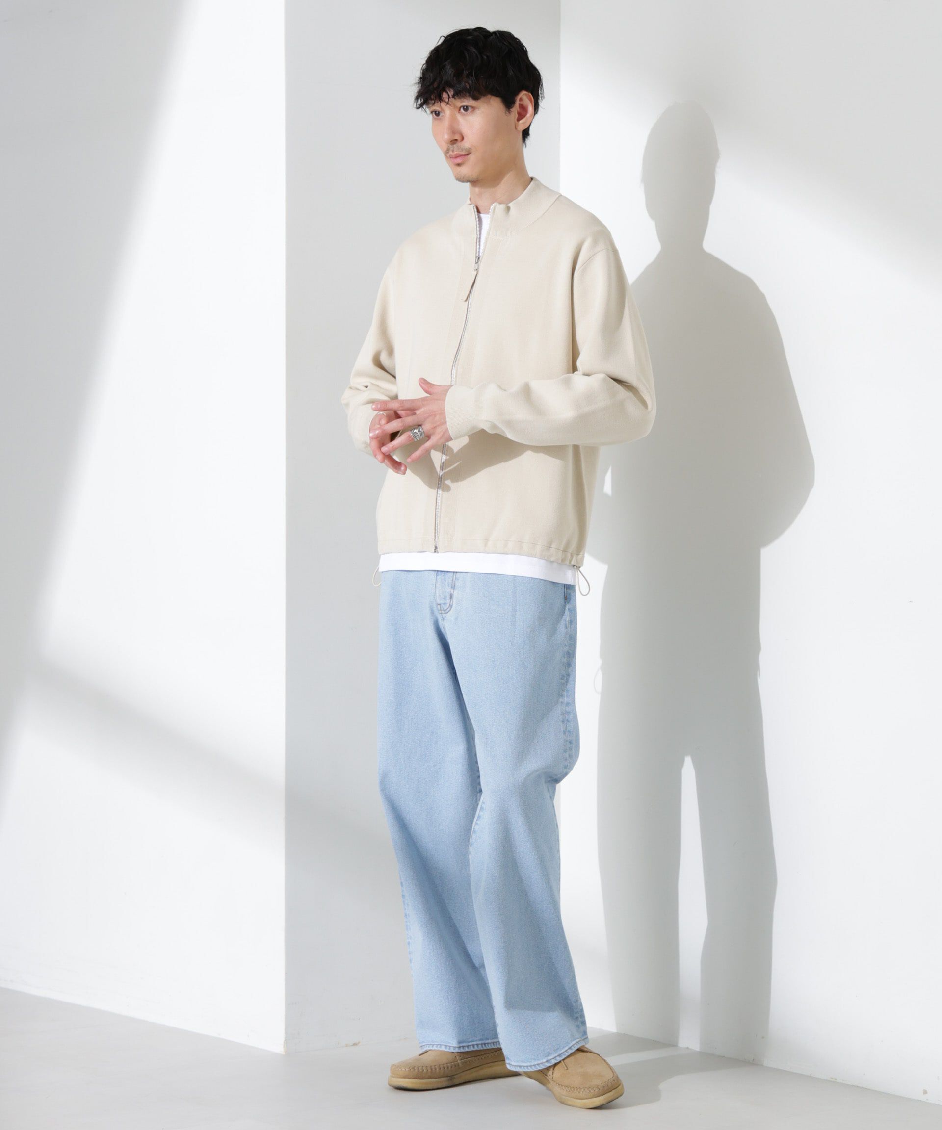 nano･universe「14ゲージミラノリブブルゾン （手洗い可能）」|ニット・セーター|