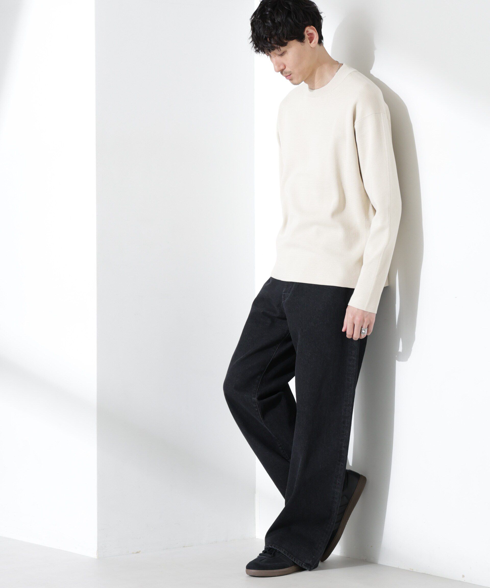 nano･universe「14ゲージミラノリブ ジャケTEE 長袖 （手洗い可能）」|ニット・セーター|