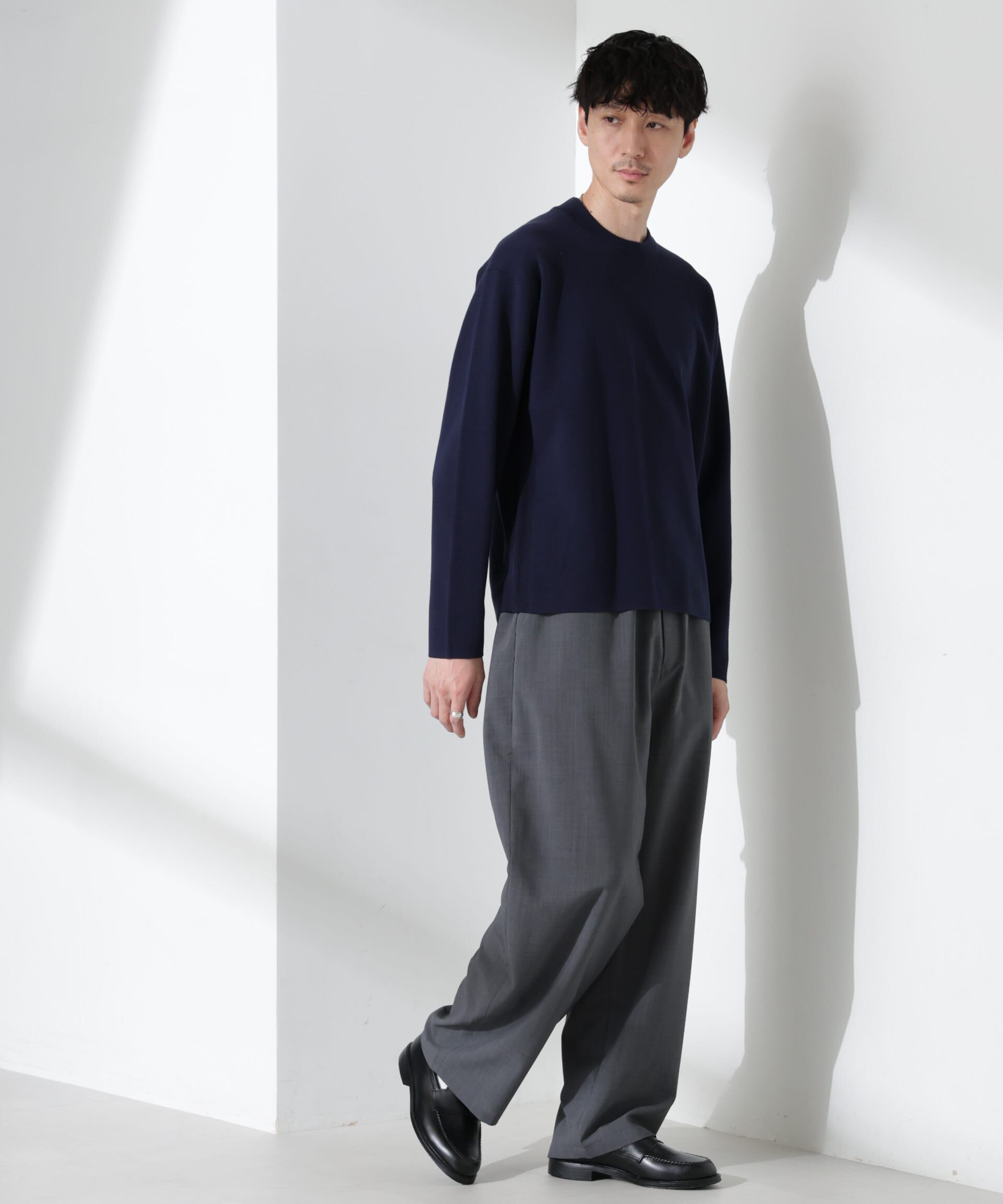 nano･universe「14ゲージミラノリブ ジャケTEE 長袖 （手洗い可能）」|ニット・セーター|