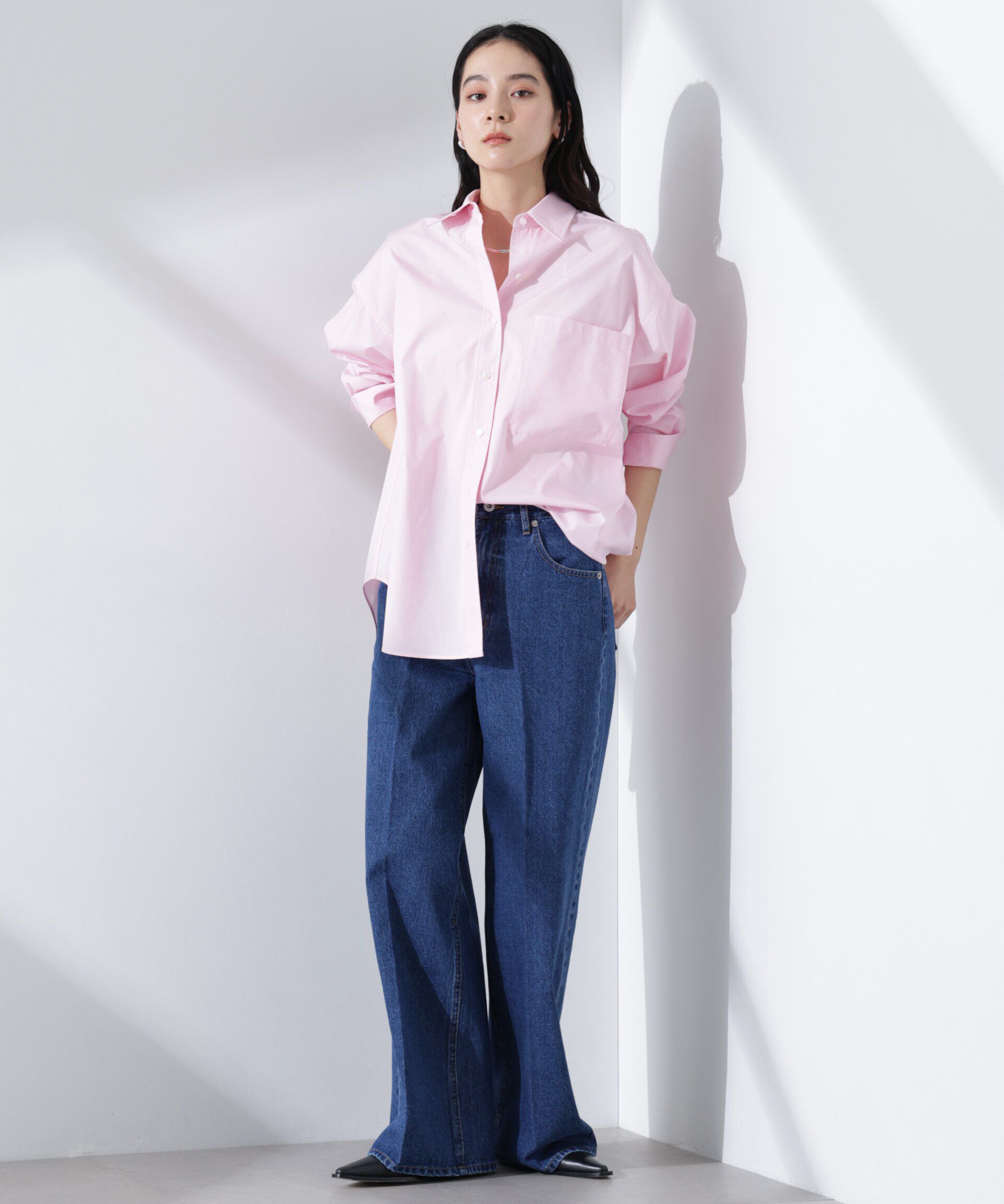 nano･universe「ハイウエストデニム（セットアップ可）」|チノ|