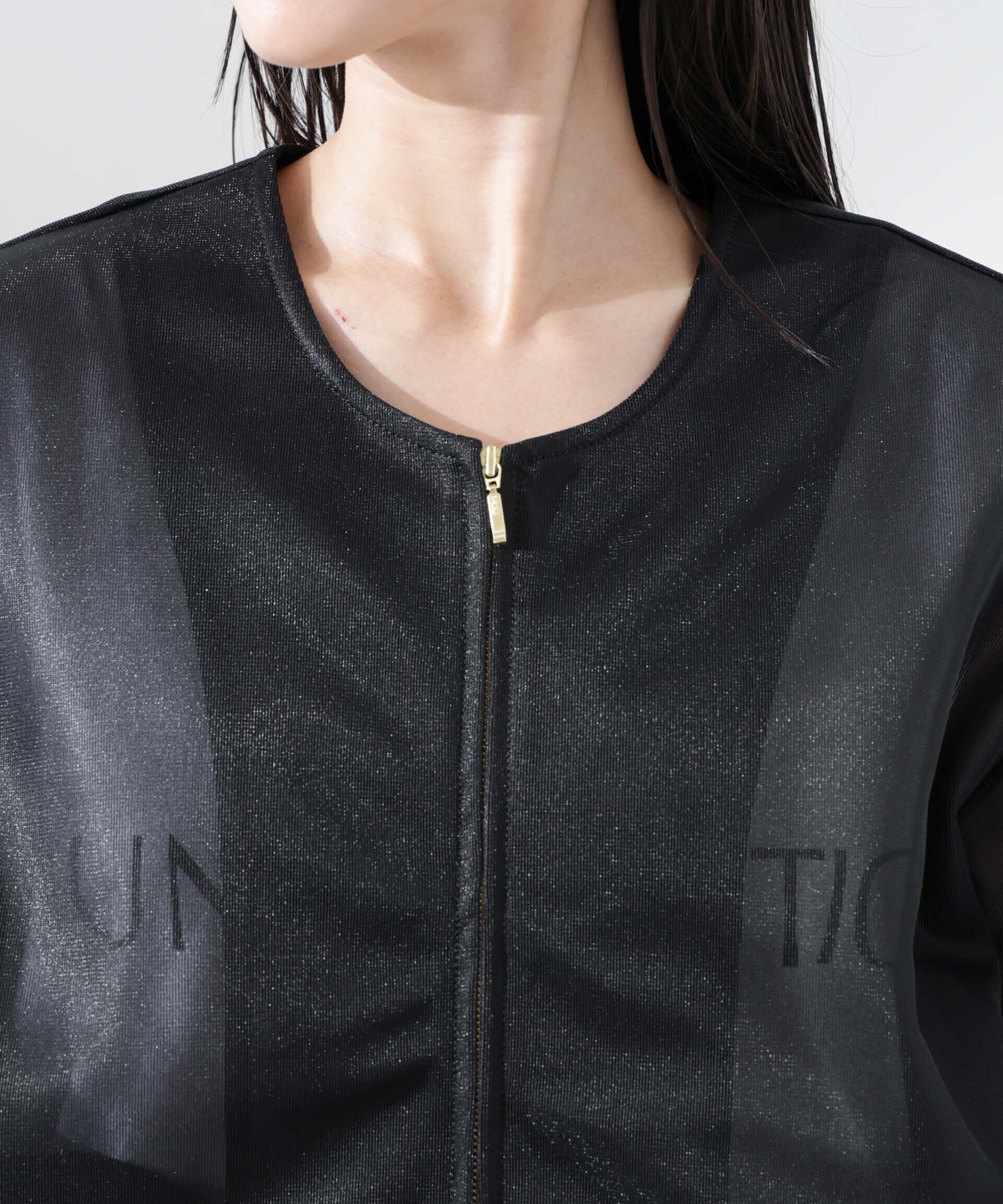 nano･universe「シアーダンボールカットノーカラーZIPupジャケット」|テーラードジャケット|