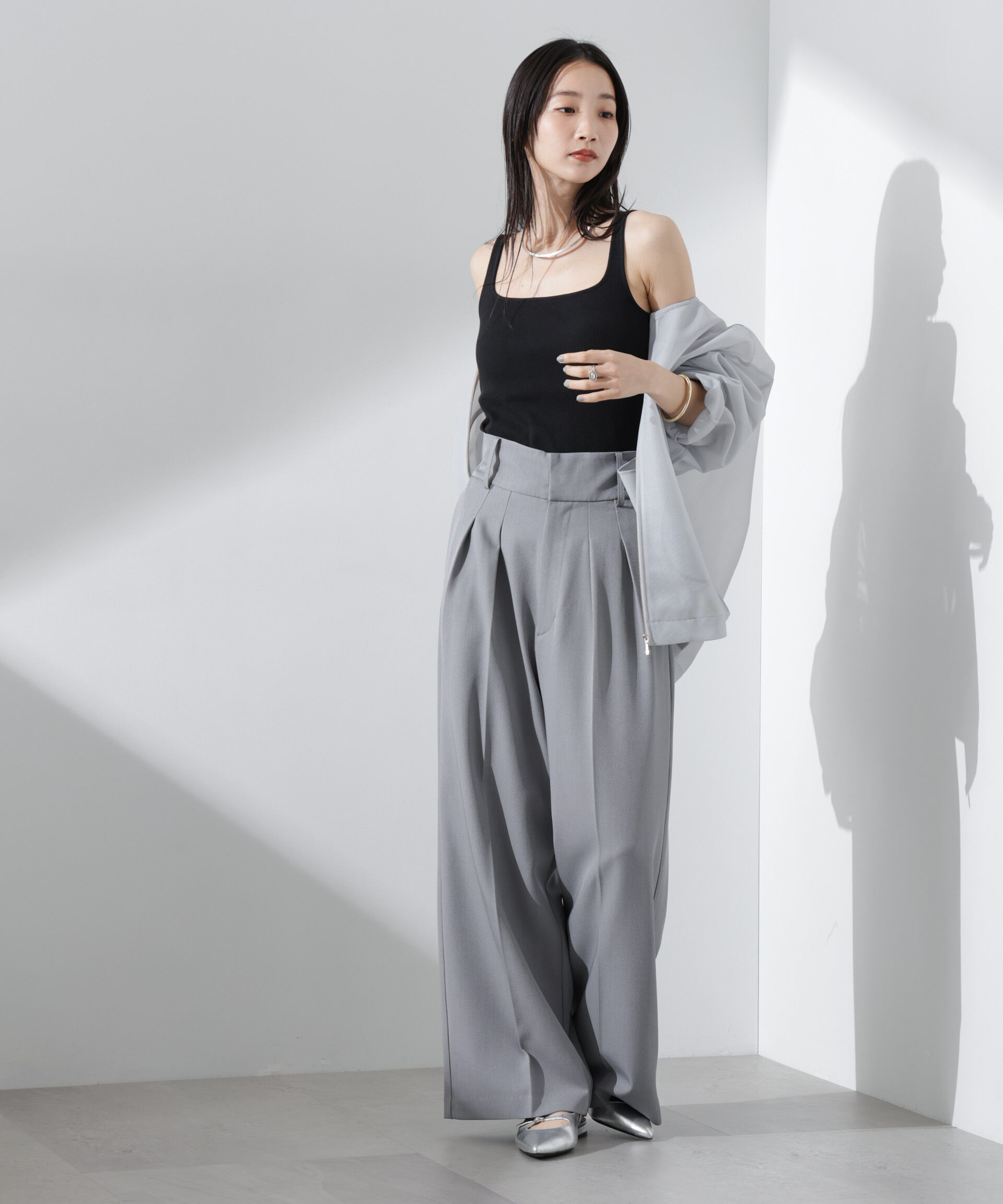 nano･universe「抗菌防臭リブカップ付きタンクトップ」|Tシャツ・カットソー|