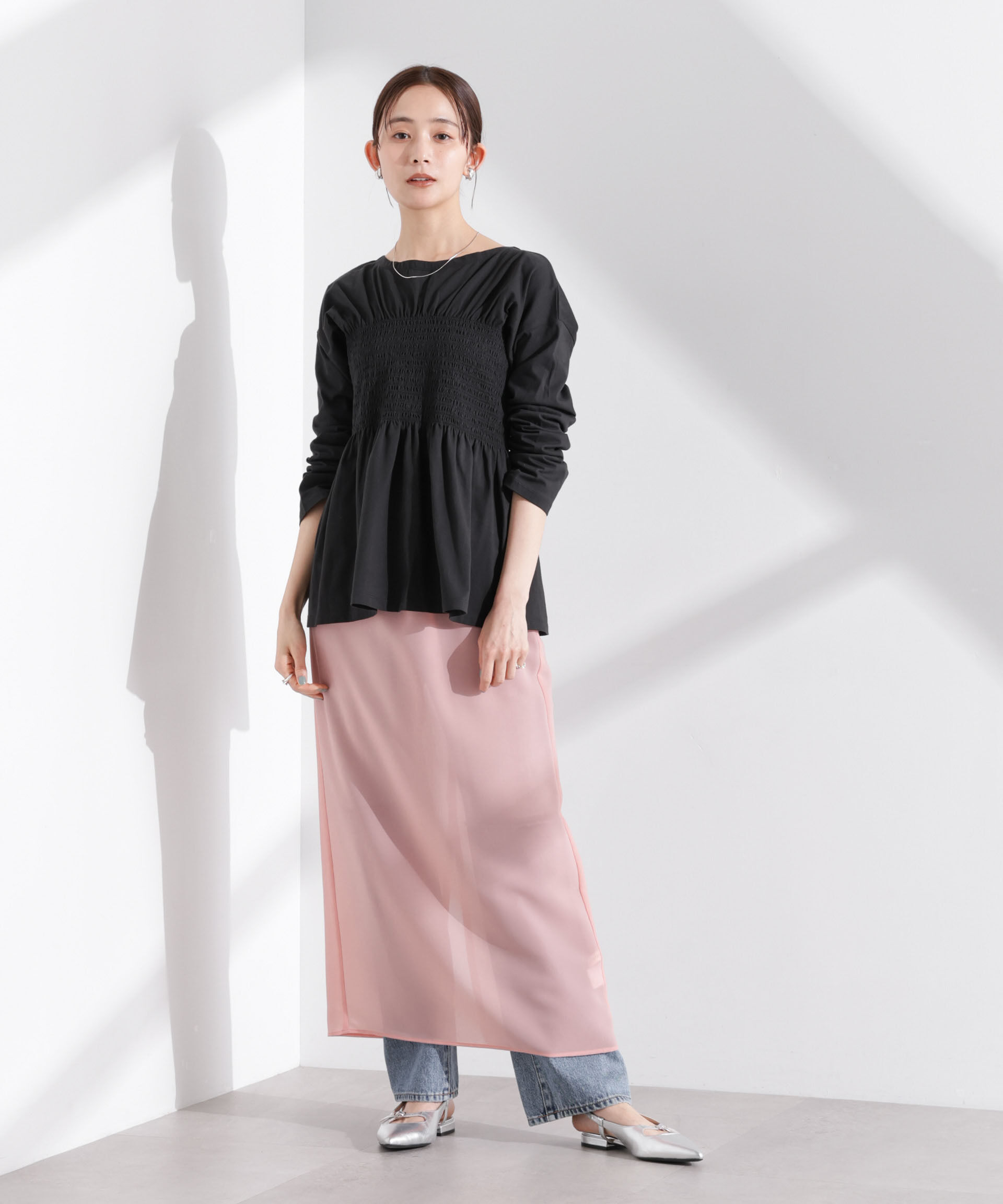 nano･universe「シャーリングデザインカットソー」|Tシャツ・カットソー|