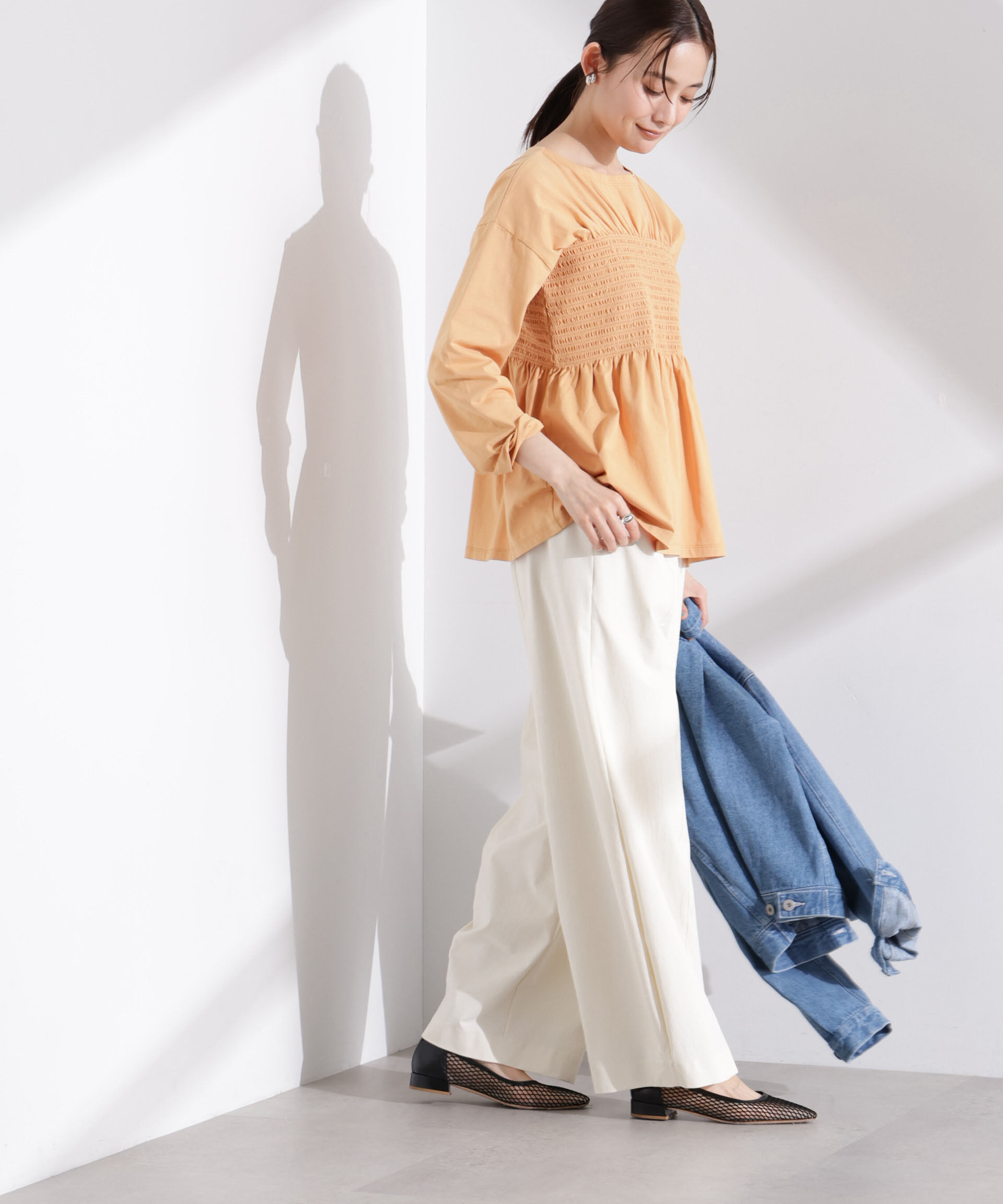 nano･universe「シャーリングデザインカットソー」|Tシャツ・カットソー|