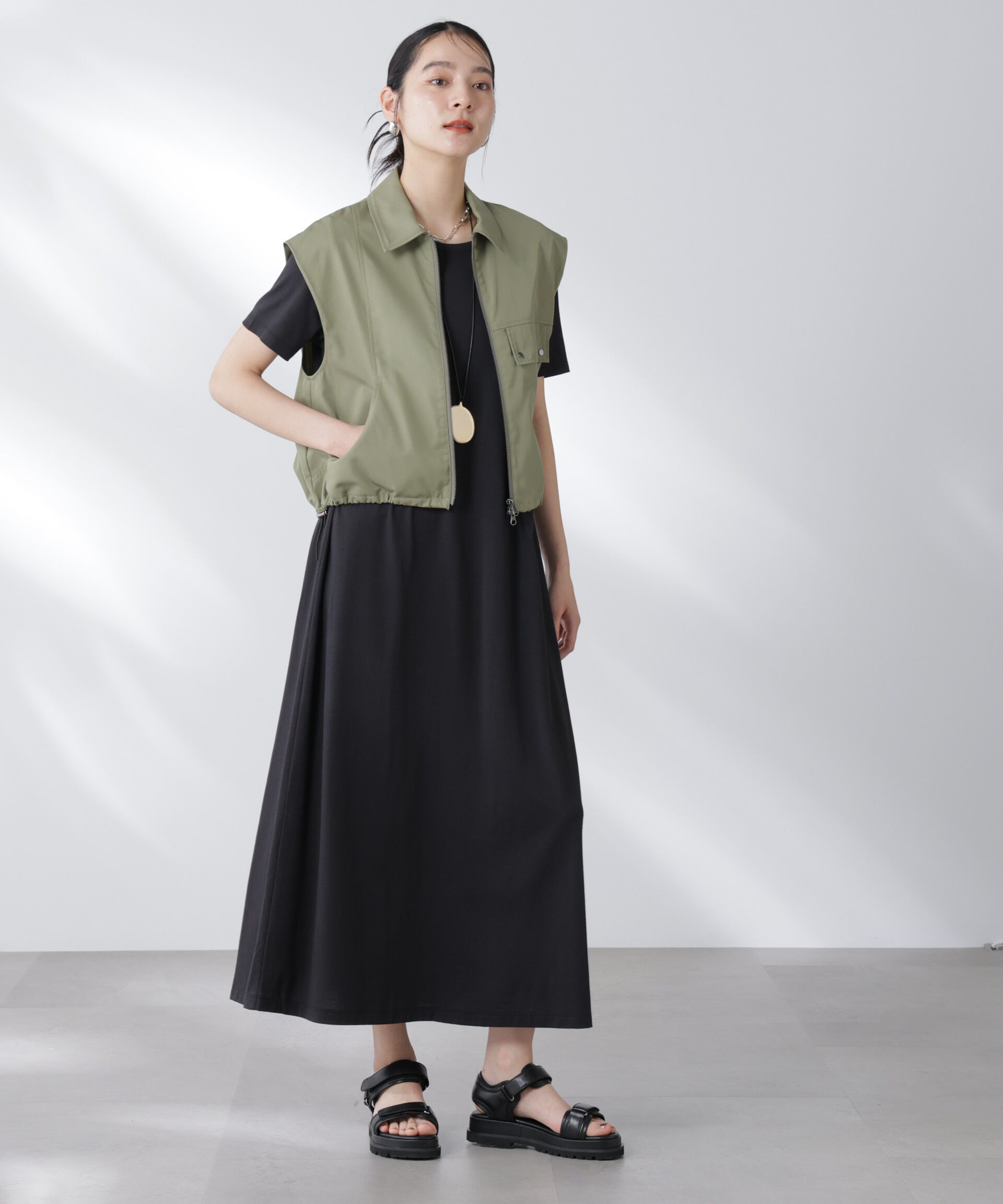 nano･universe「Anti Soaked(R) 汗染み防止フレアワンピース」|ワンピース|