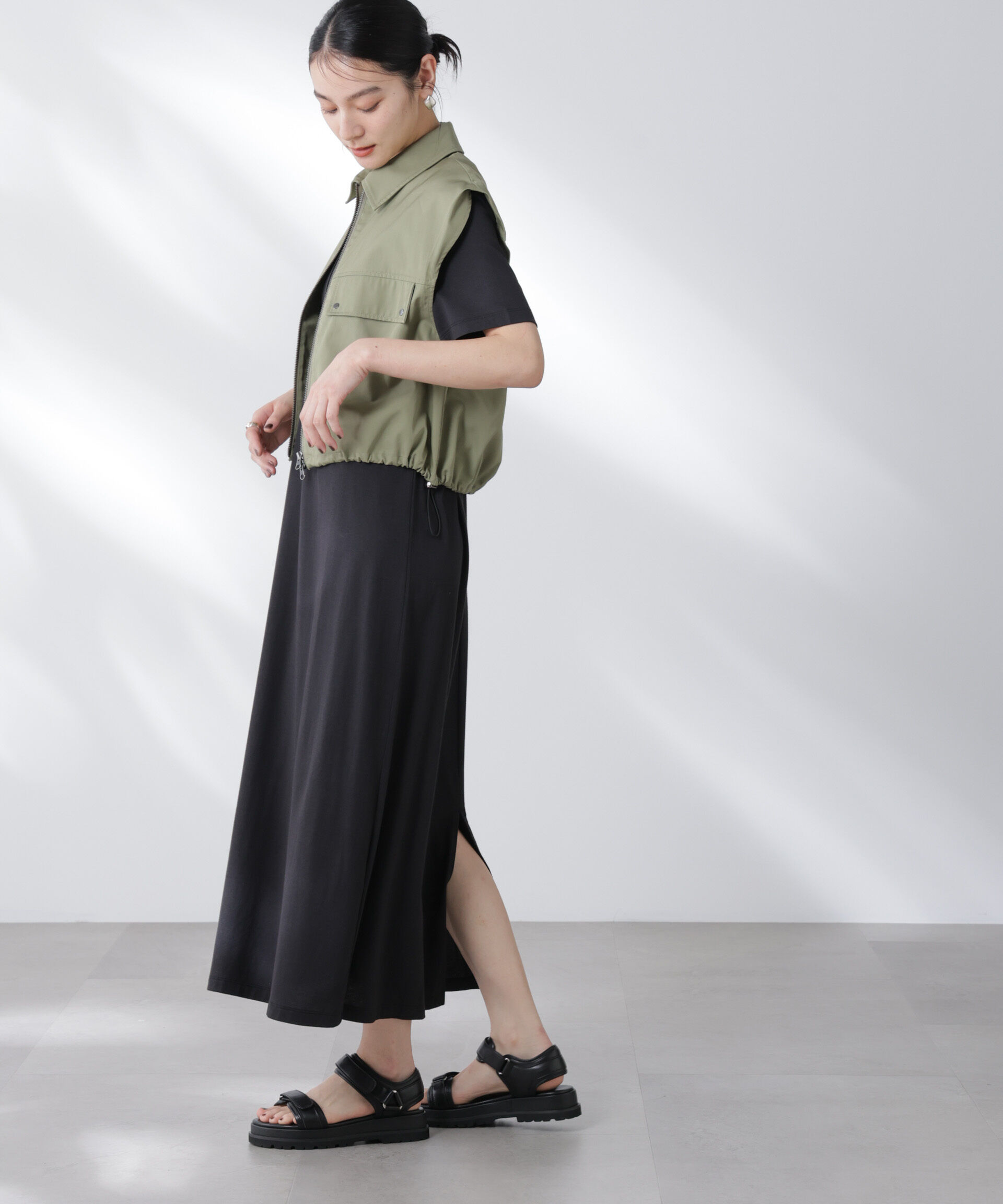 nano･universe「Anti Soaked(R) 汗染み防止フレアワンピース」|ワンピース|