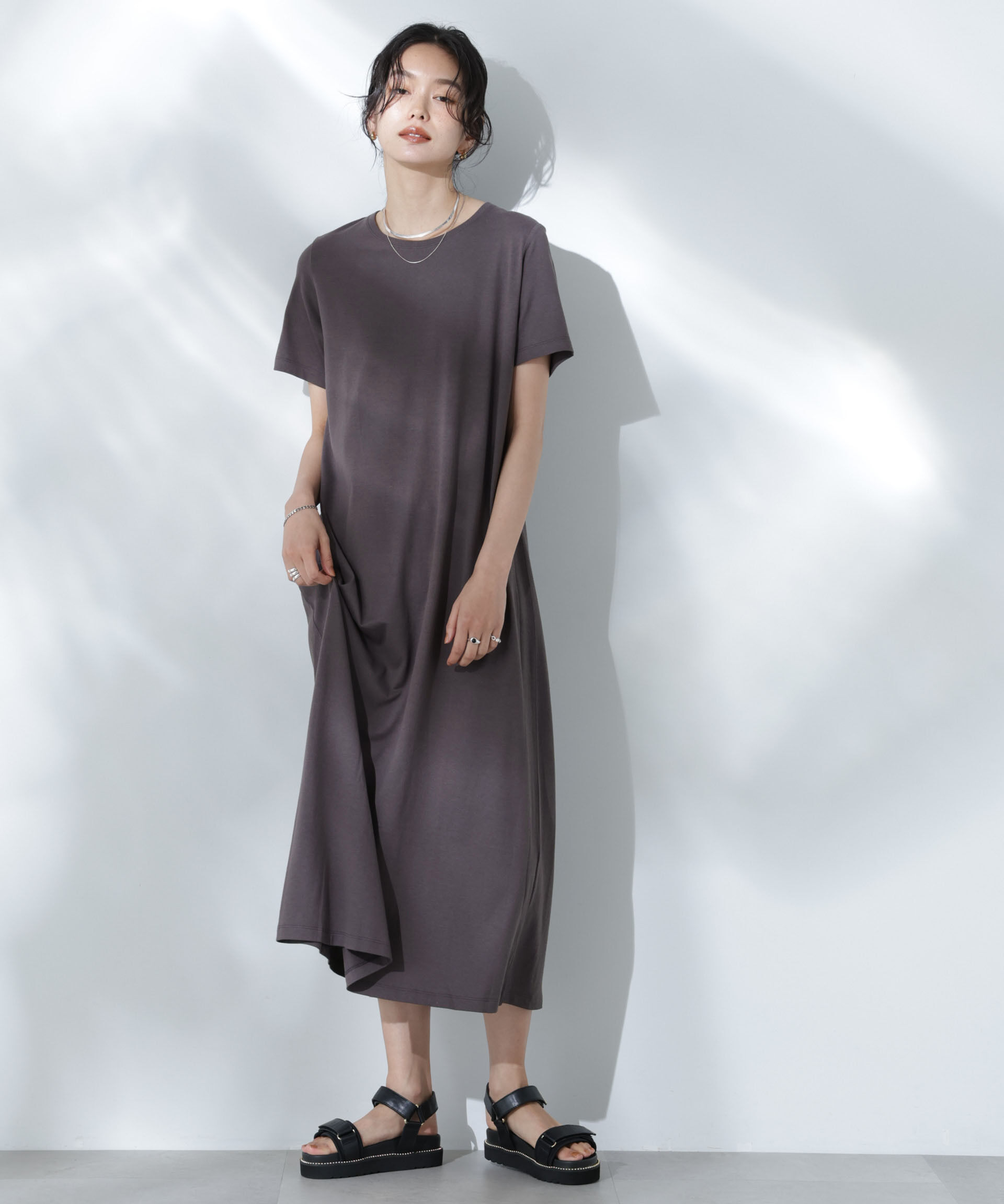 nano･universe「Anti Soaked(R) 汗染み防止フレアワンピース」|ワンピース|