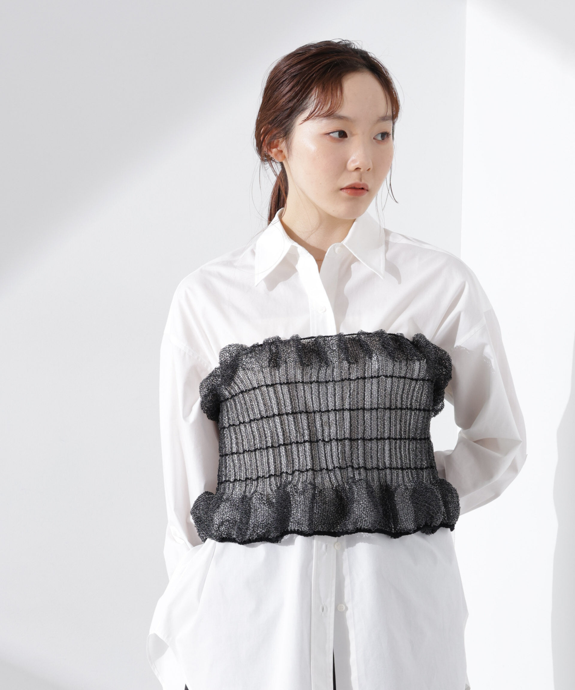 nano･universe「ODAKHA/specter tube top」|ニット・セーター|ブラック