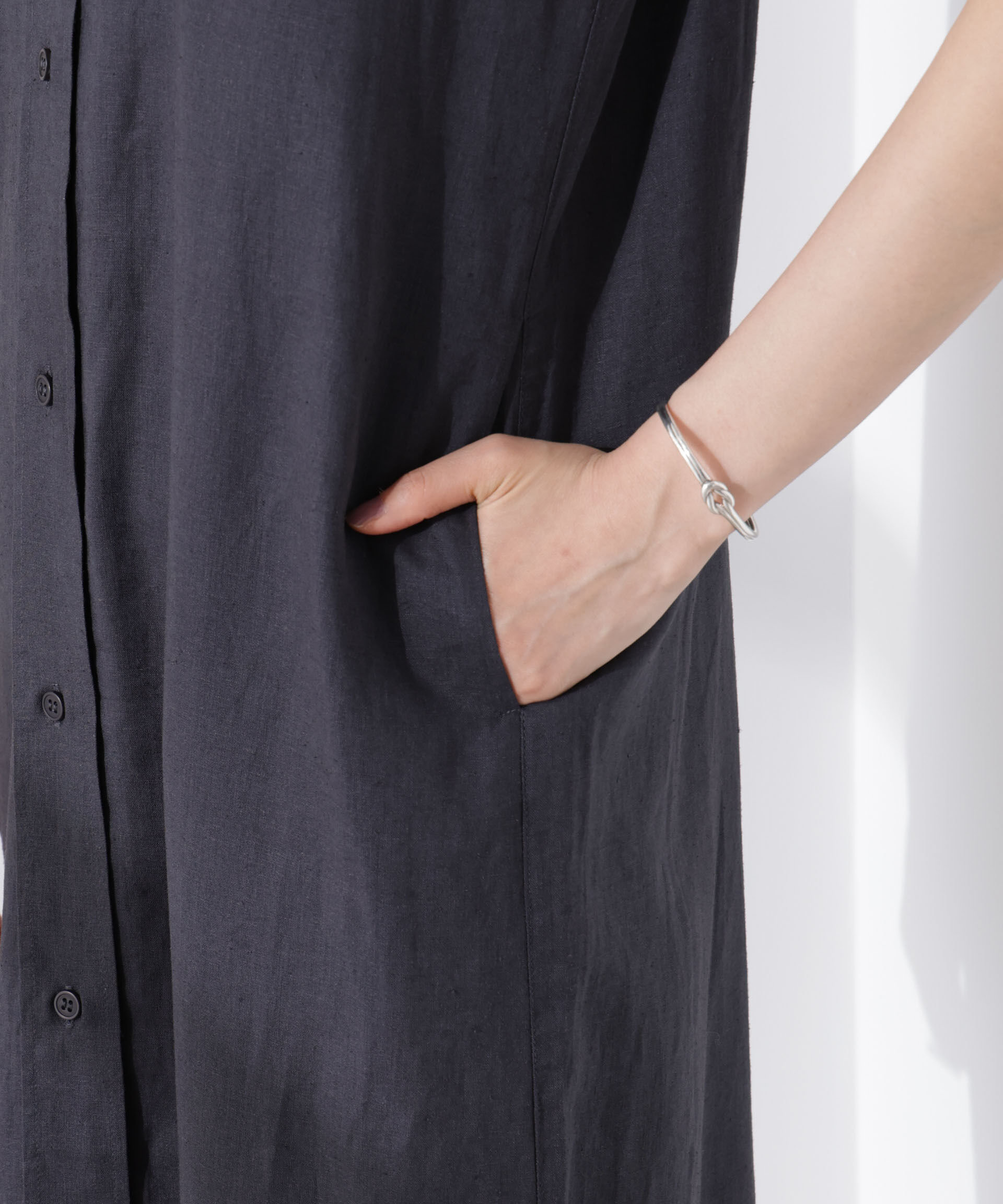 nano･universe「Anti Smell Linen フレンチスリーブワンピース」|ワンピース|