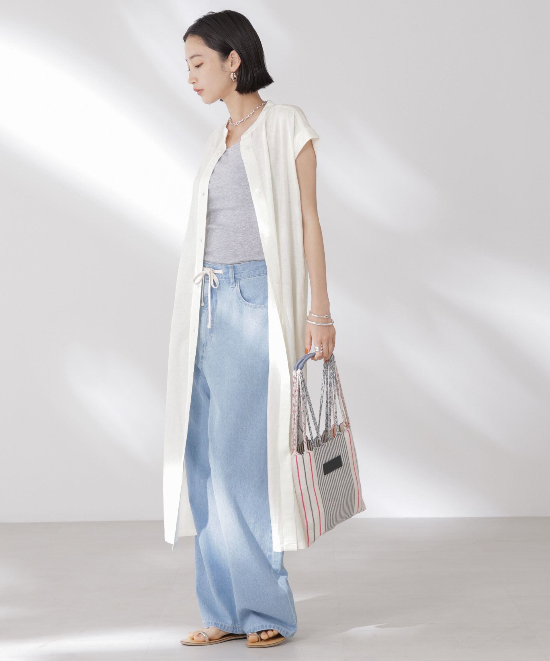 nano･universe「Anti Smell Linen フレンチスリーブワンピース」|ワンピース|