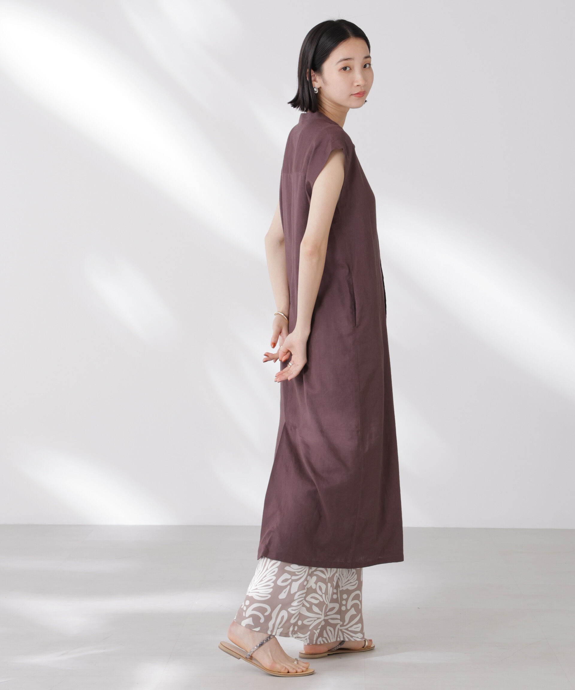 nano･universe「Anti Smell Linen フレンチスリーブワンピース」|ワンピース|