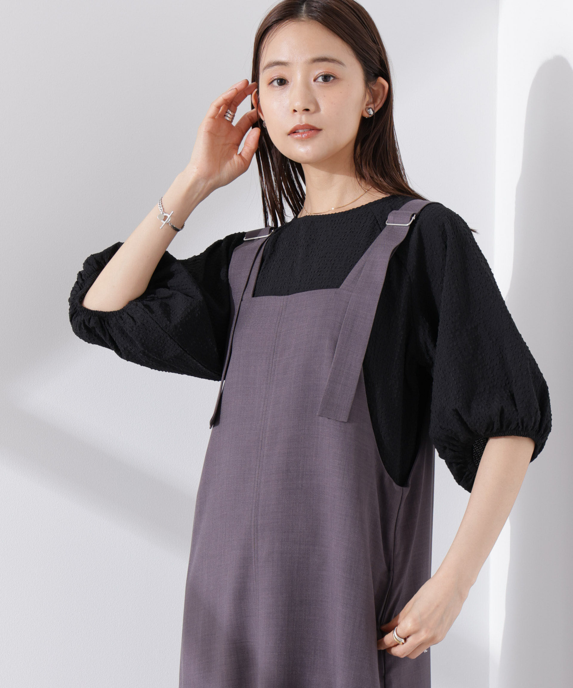 nano･universe「サッカーバルーンスリーブプルオーバーブラウス」|シャツ・ブラウス|