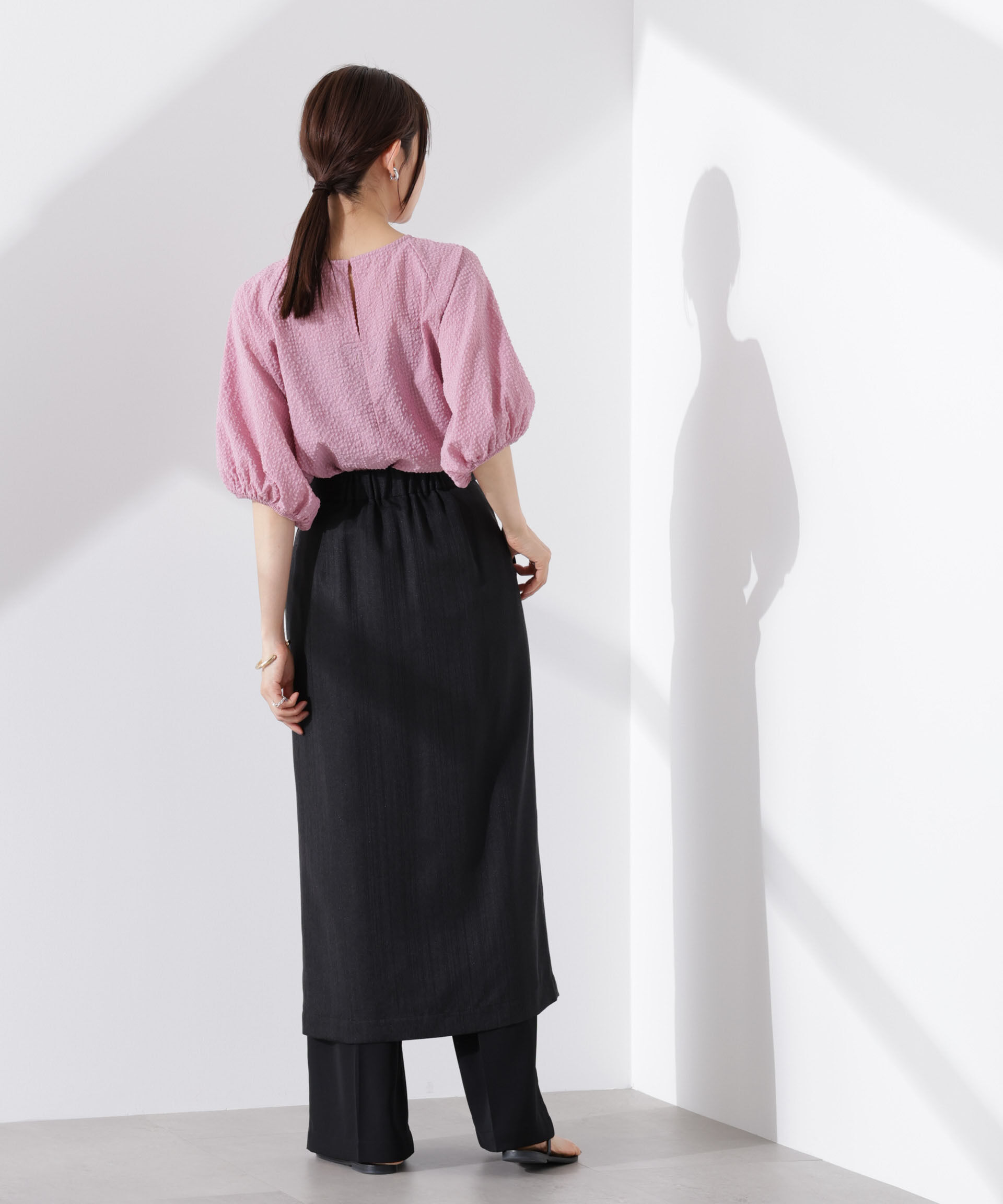 nano･universe「サッカーバルーンスリーブプルオーバーブラウス」|シャツ・ブラウス|