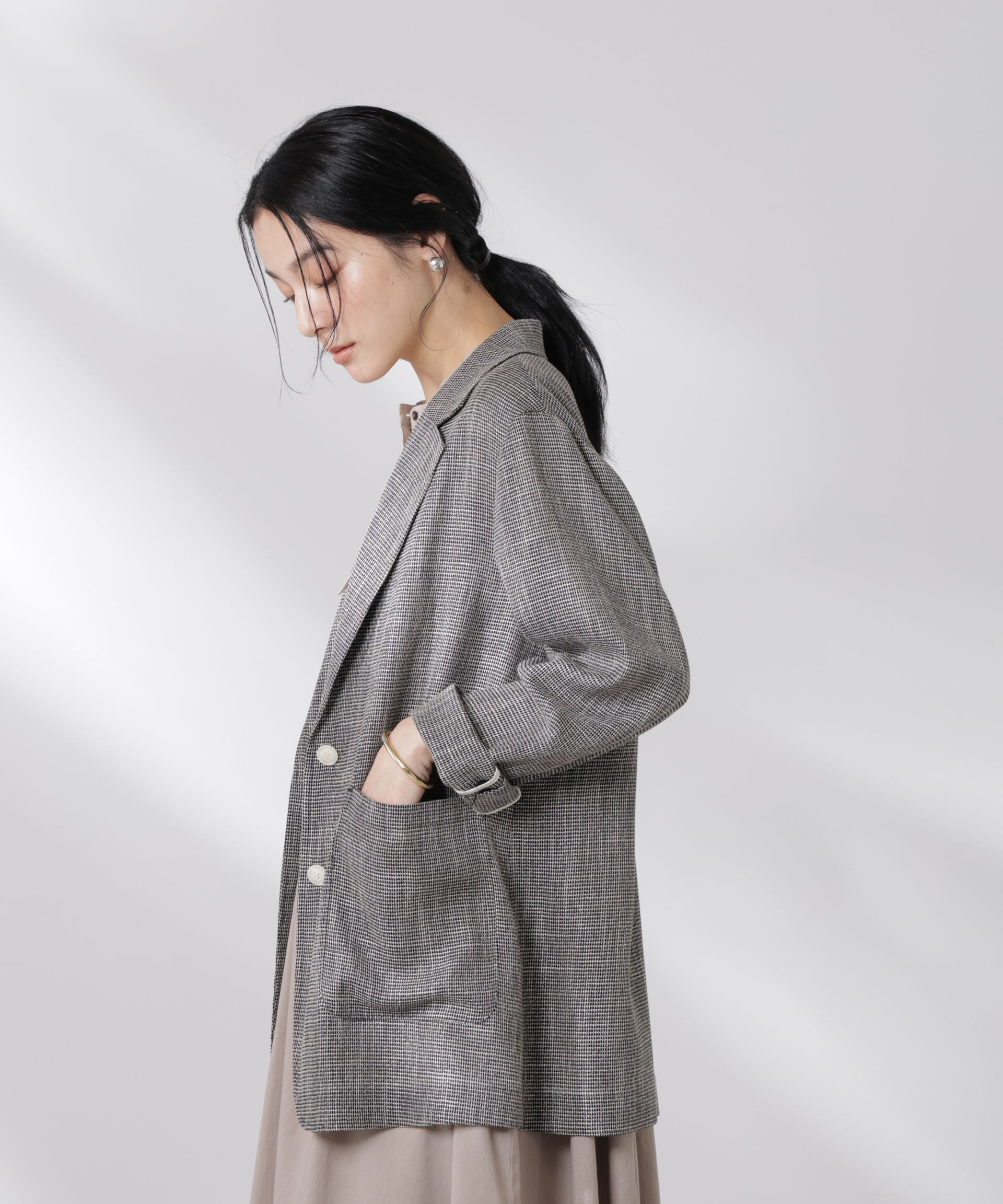 nano･universe「カラミ織りシングルジャケット」|テーラードジャケット|