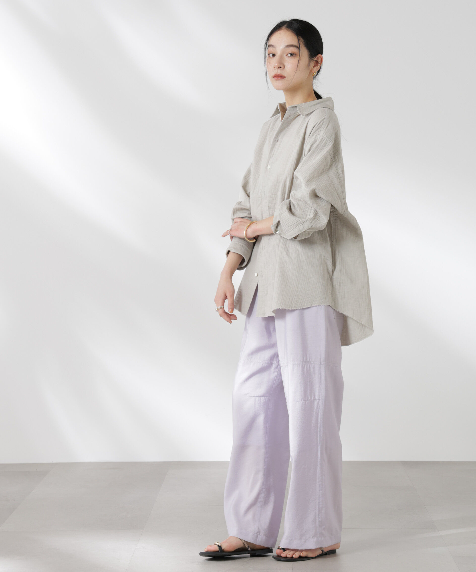 nano･universe「リラックスワイドパンツ」|チノ|