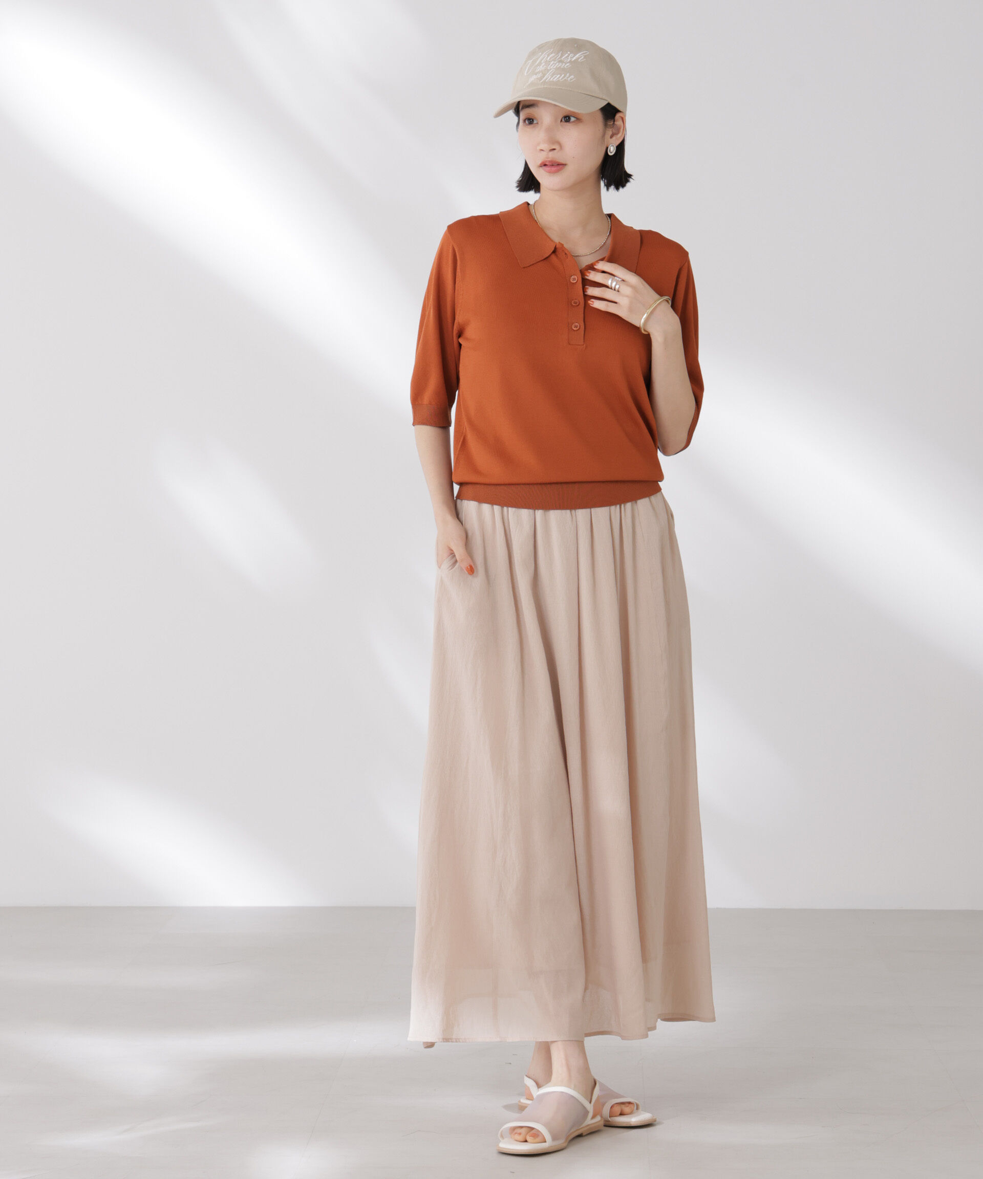 nano･universe「ウエストゴムギャザーシアースカート（セットアップ可）」|スカート|