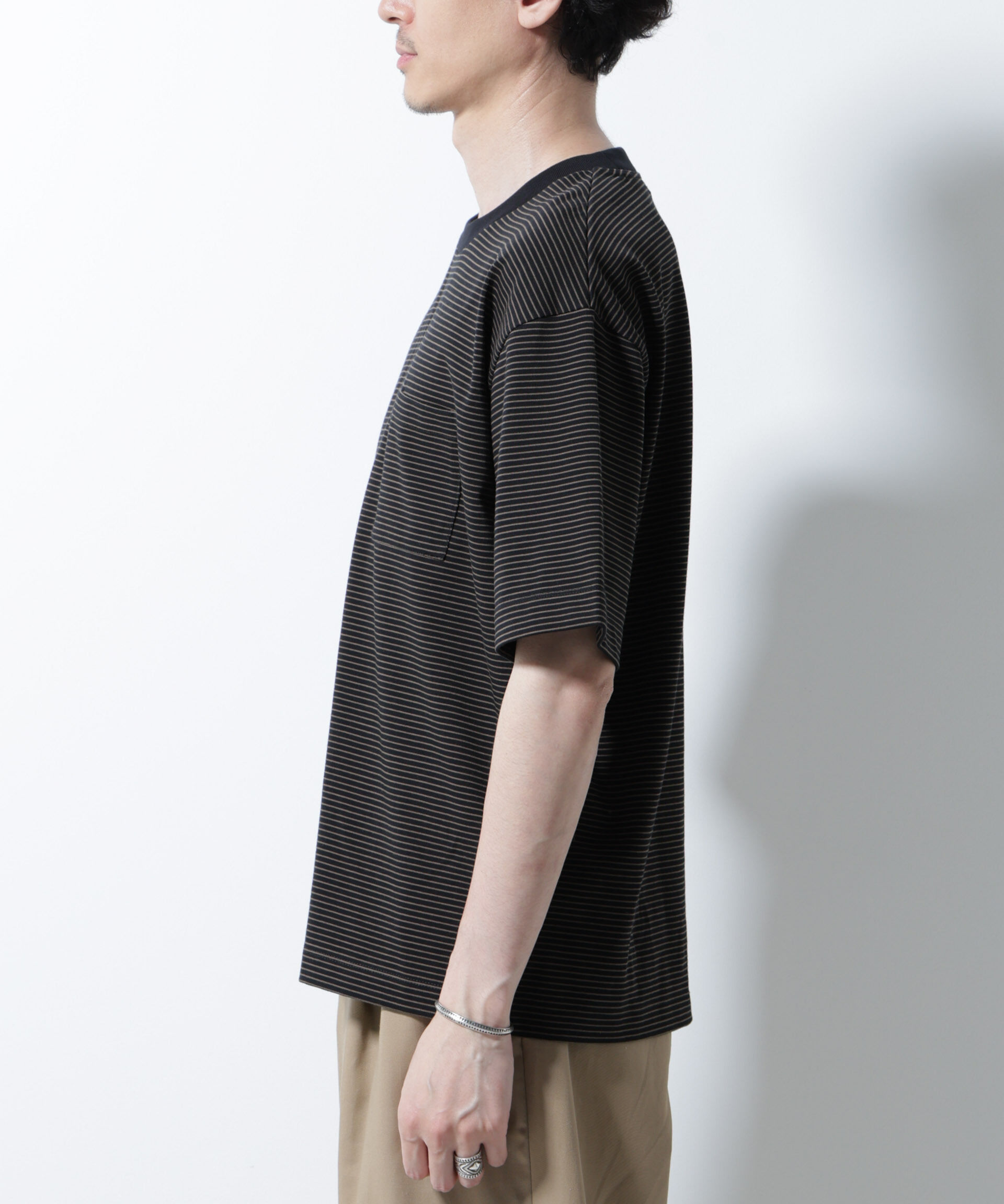 nano･universe「20シルケットボーダーTシャツ 半袖」|Tシャツ・カットソー|