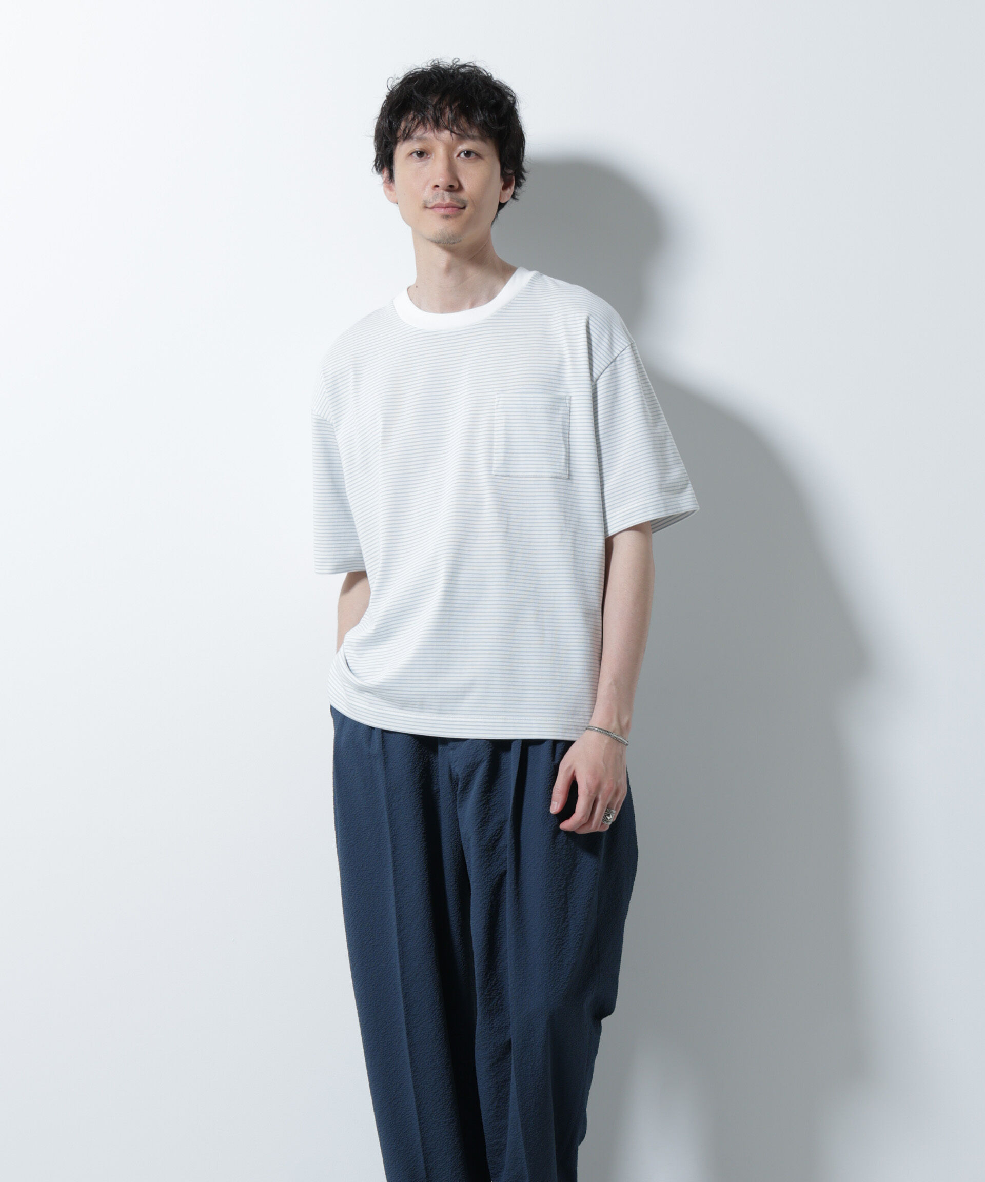 nano･universe「20シルケットボーダーTシャツ 半袖」|Tシャツ・カットソー|