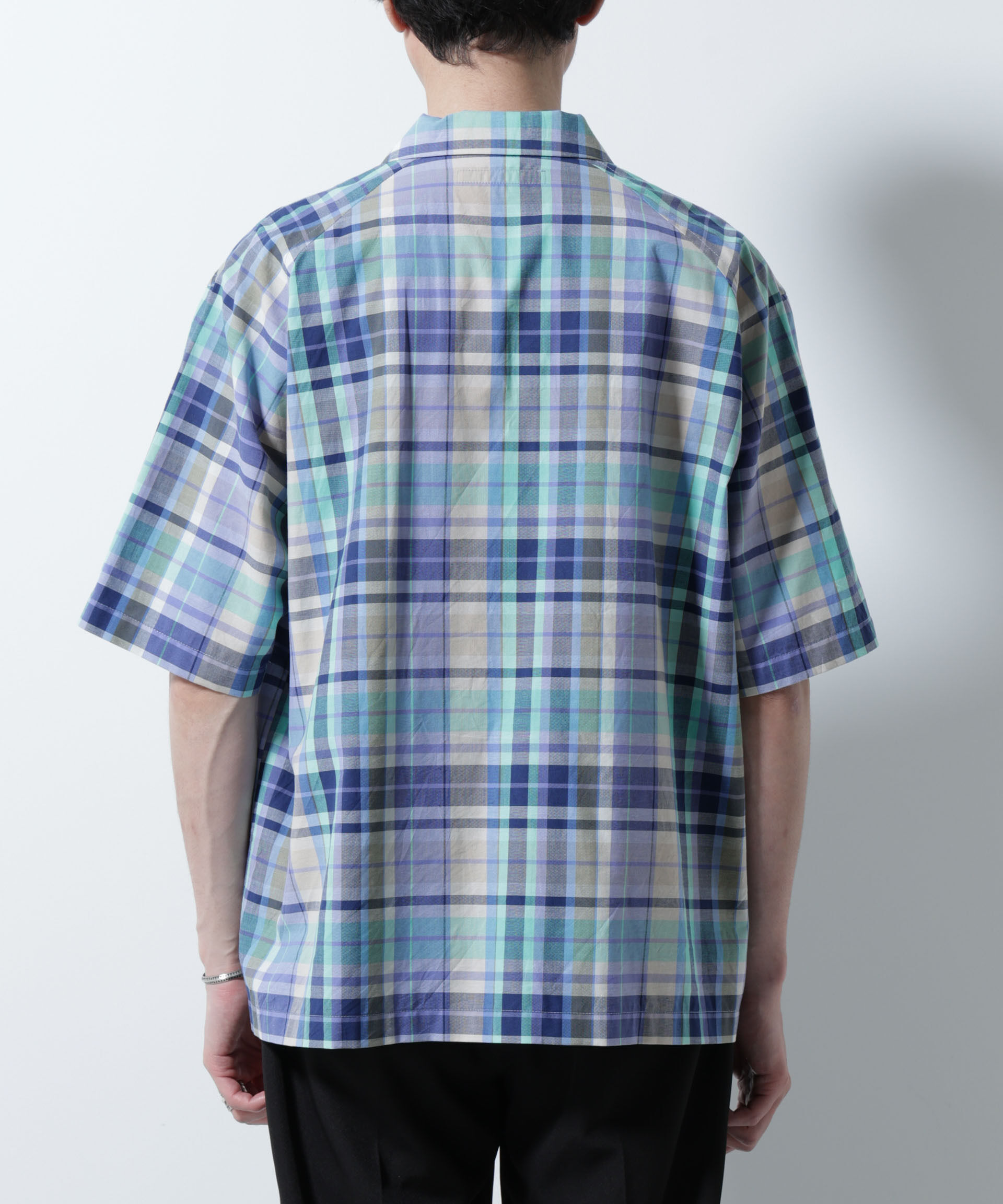 nano･universe「Fabric by INDIA オールドライクマドラスチェックシャツ 半袖」|シャツ・ブラウス|