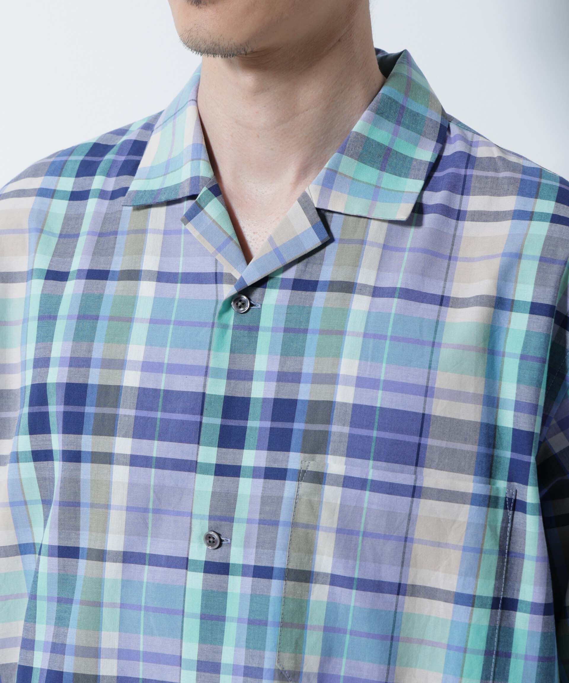 nano･universe「Fabric by INDIA オールドライクマドラスチェックシャツ 半袖」|シャツ・ブラウス|