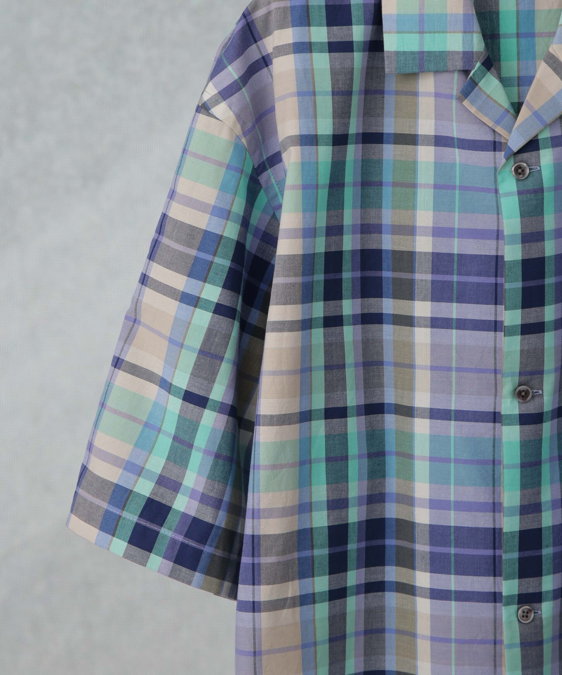 nano･universe「Fabric by INDIA オールドライクマドラスチェックシャツ 半袖」|シャツ・ブラウス|