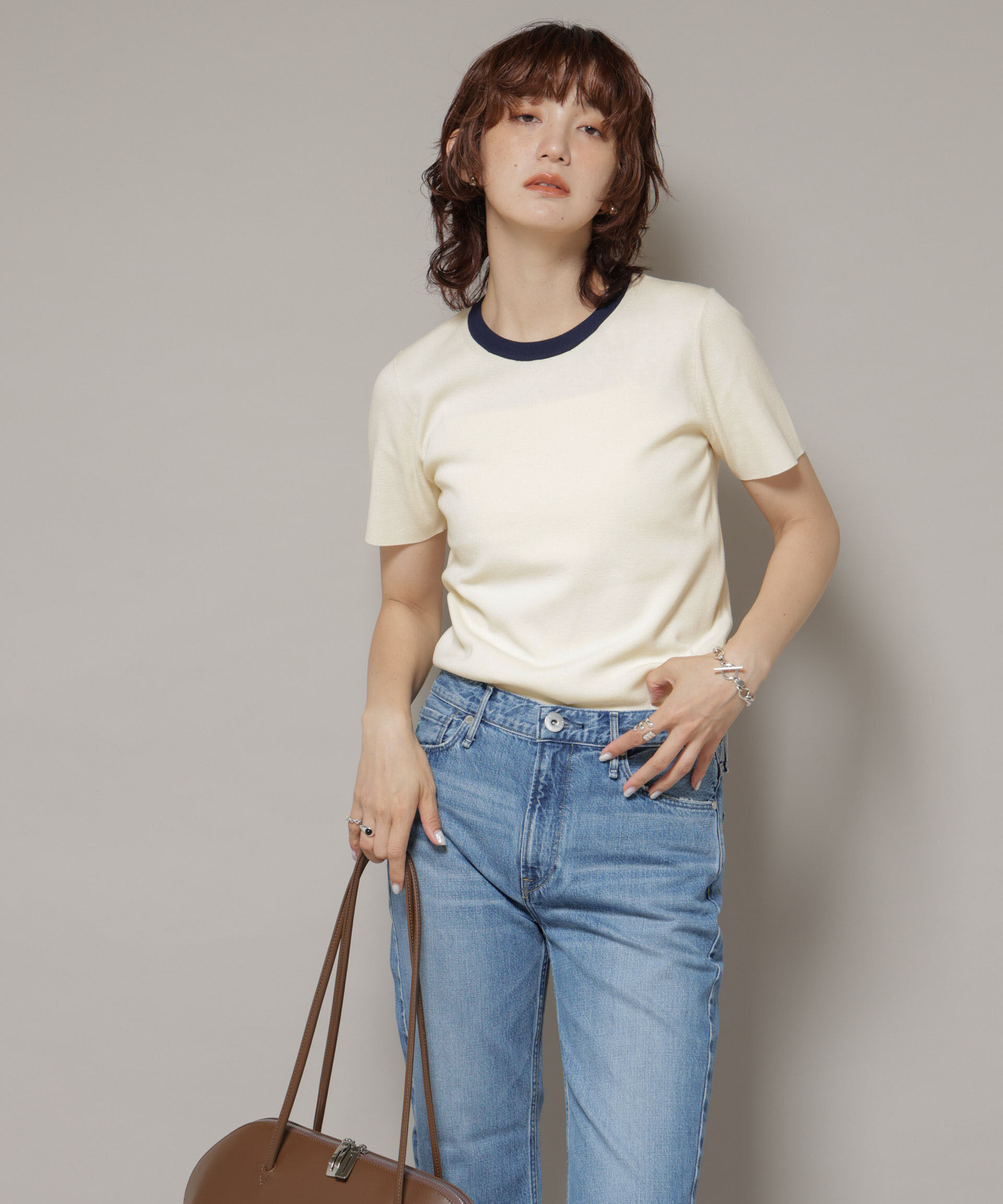 nano･universe「コンパクト総針ニットトップス」|ニット・セーター|