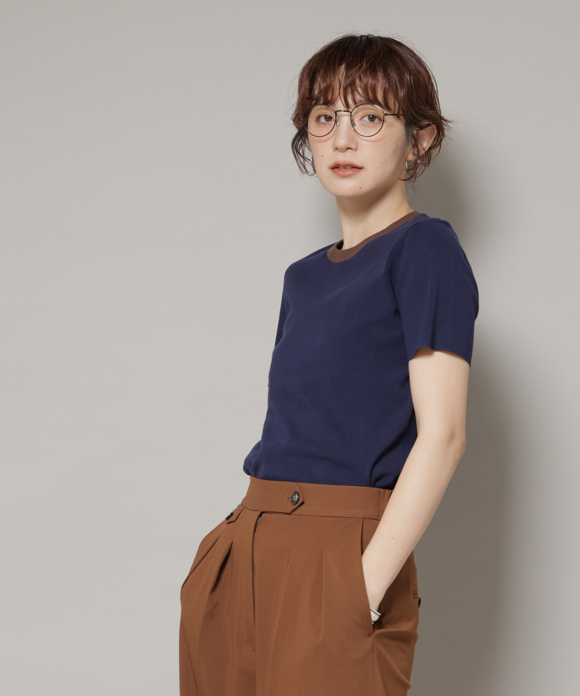 nano･universe「コンパクト総針ニットトップス」|ニット・セーター|