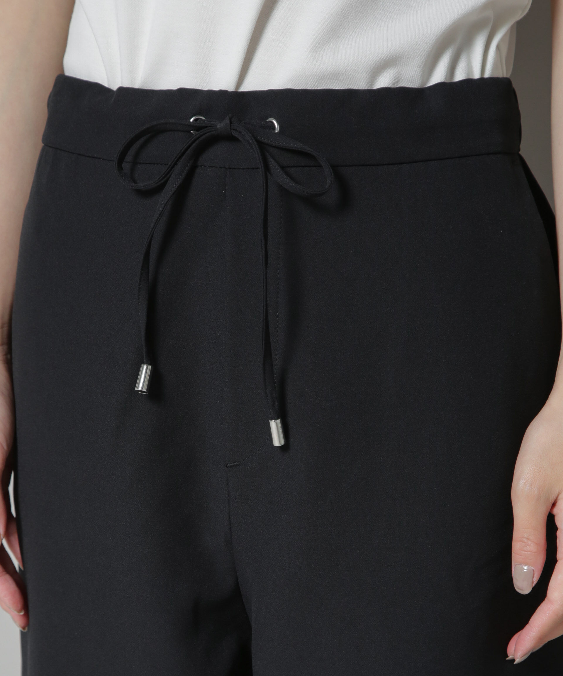 nano･universe「ウェストドロストワイドストレートパンツ」|チノ|