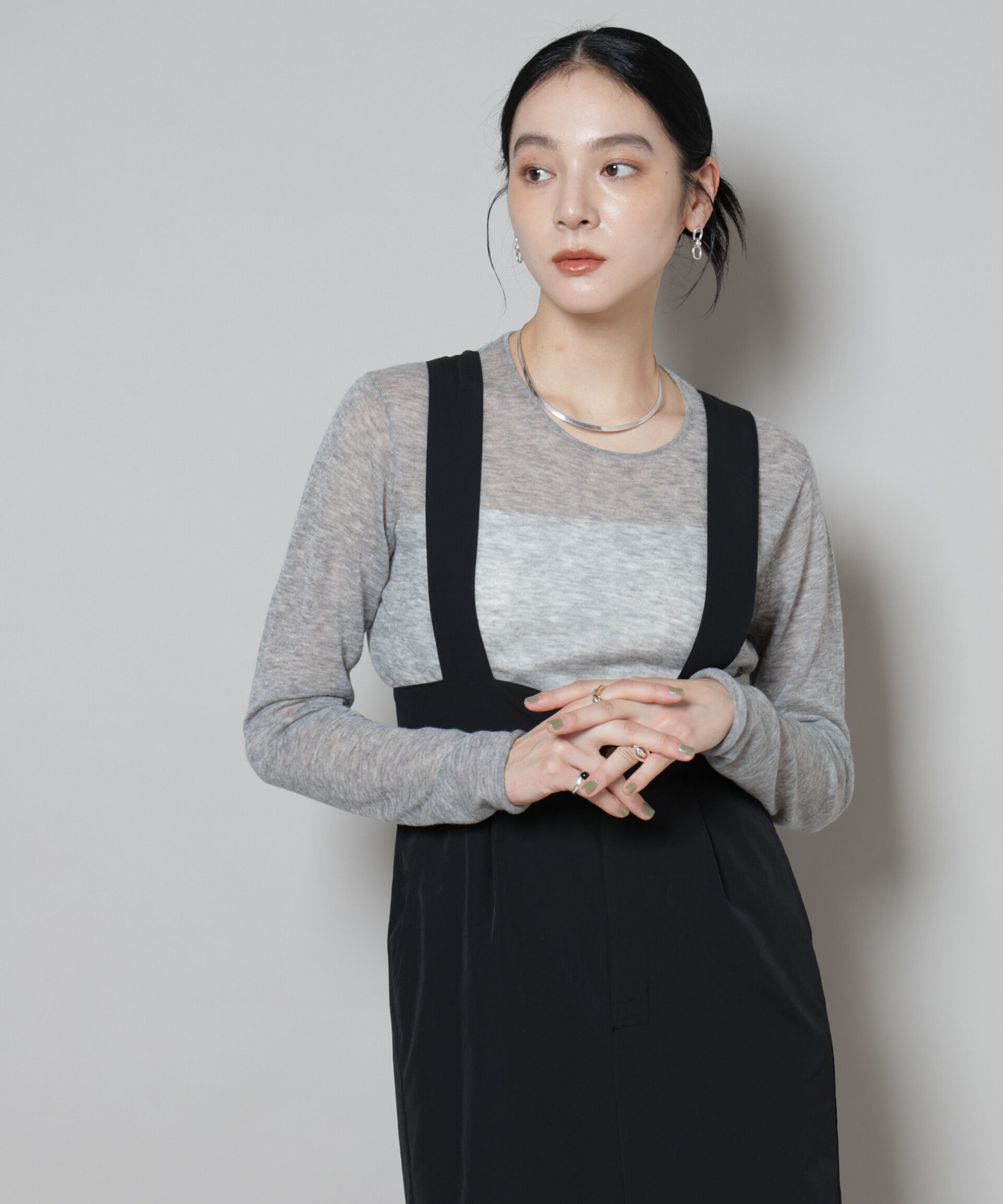 nano･universe「スイビウールクルーネックニットプルオーバー」|ニット・セーター|グレー