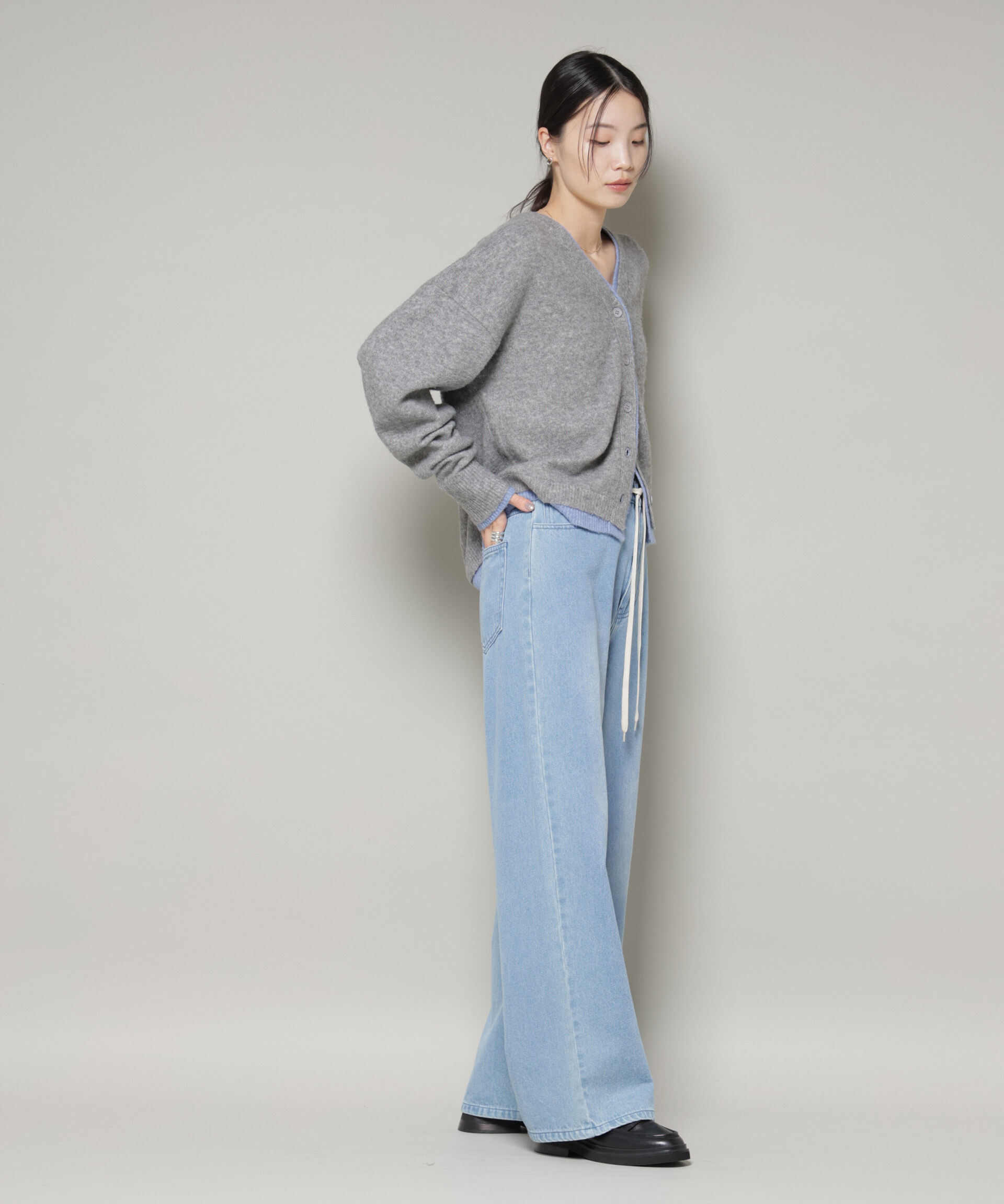 nano･universe「PENNEYS別注TheFOXバイカラーVネックカーディガン」|ニット・セーター|