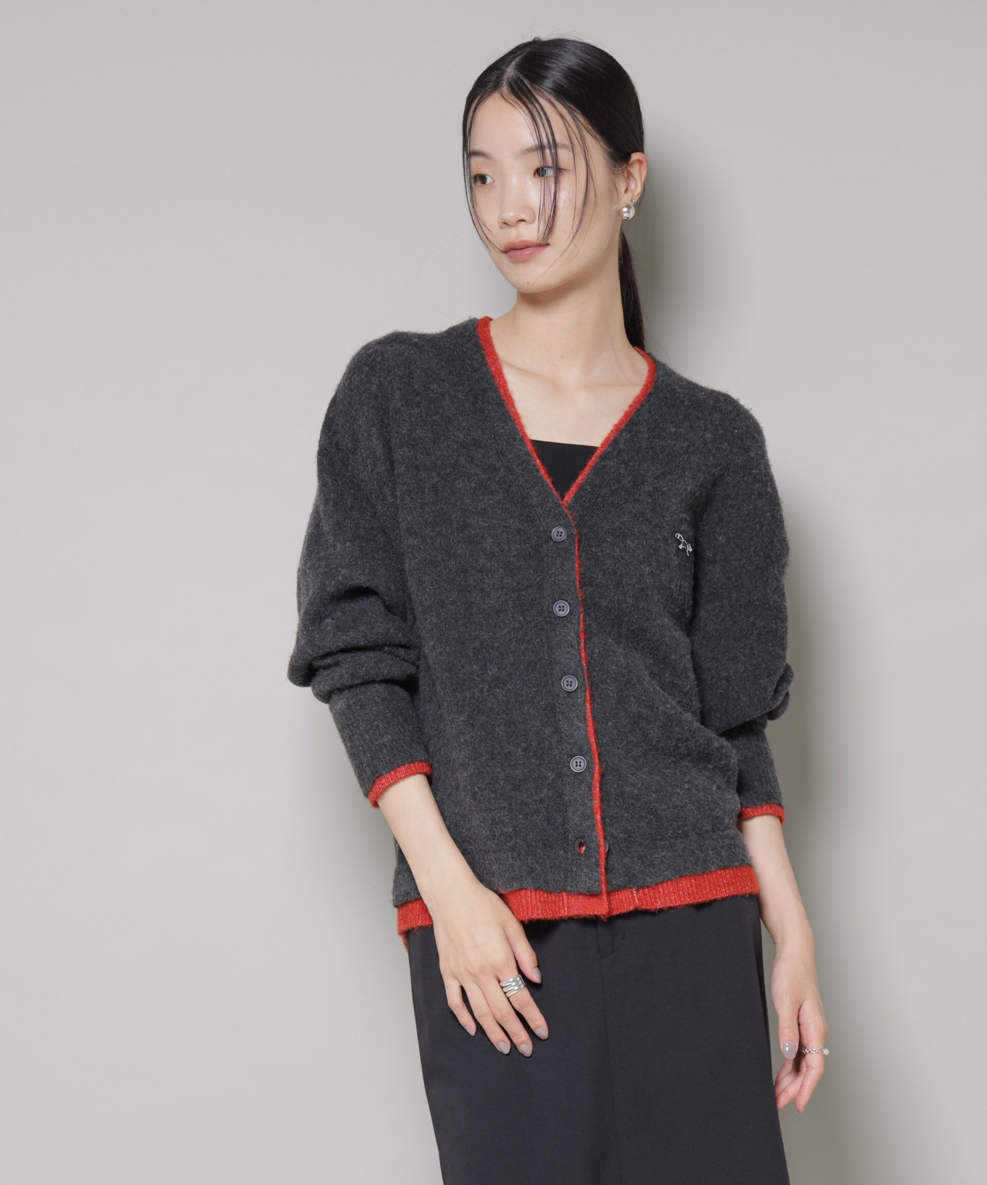 nano･universe「PENNEYS別注TheFOXバイカラーVネックカーディガン」|ニット・セーター|