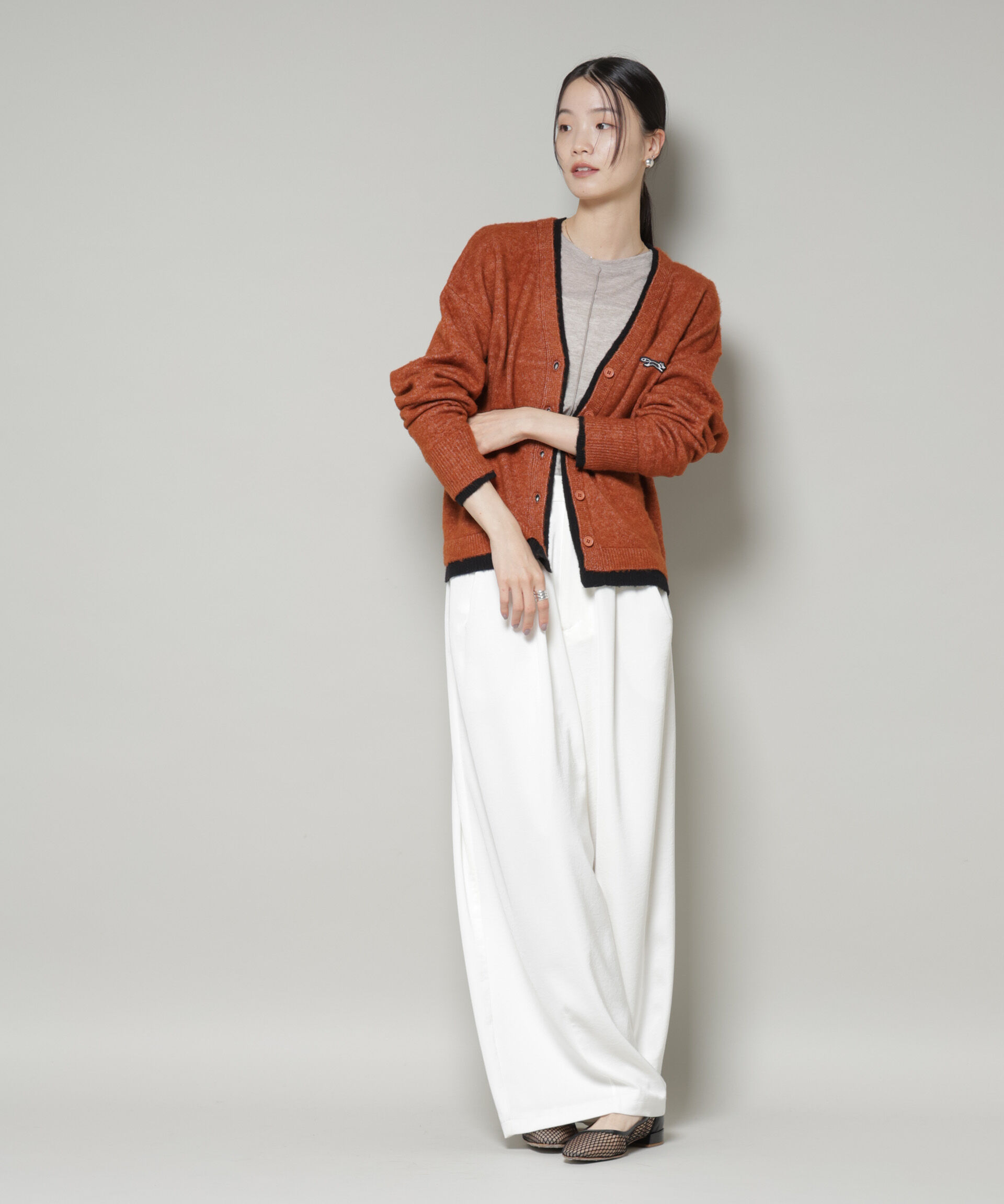 nano･universe「PENNEYS別注TheFOXバイカラーVネックカーディガン」|ニット・セーター|