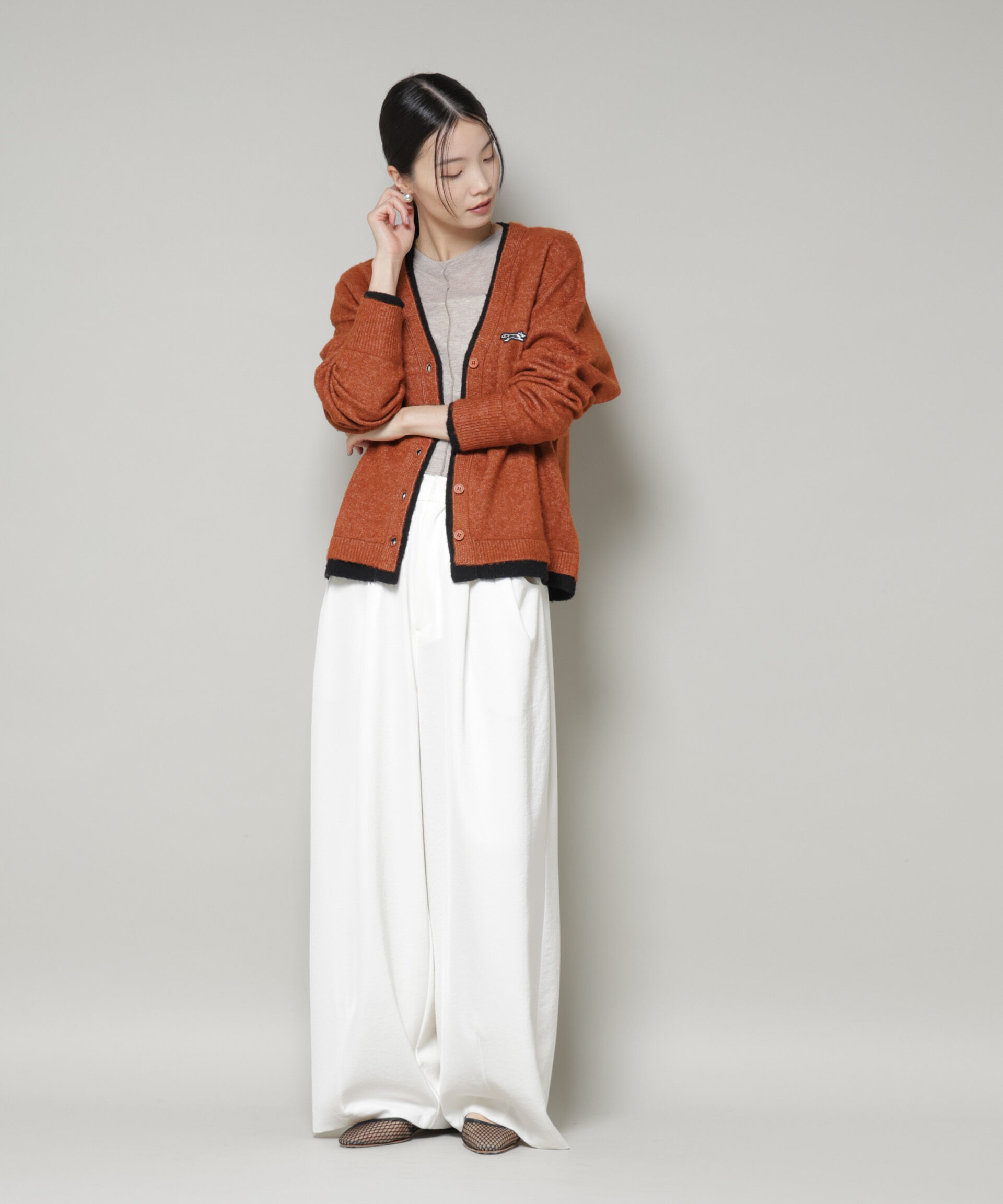 nano･universe「PENNEYS別注TheFOXバイカラーVネックカーディガン」|ニット・セーター|