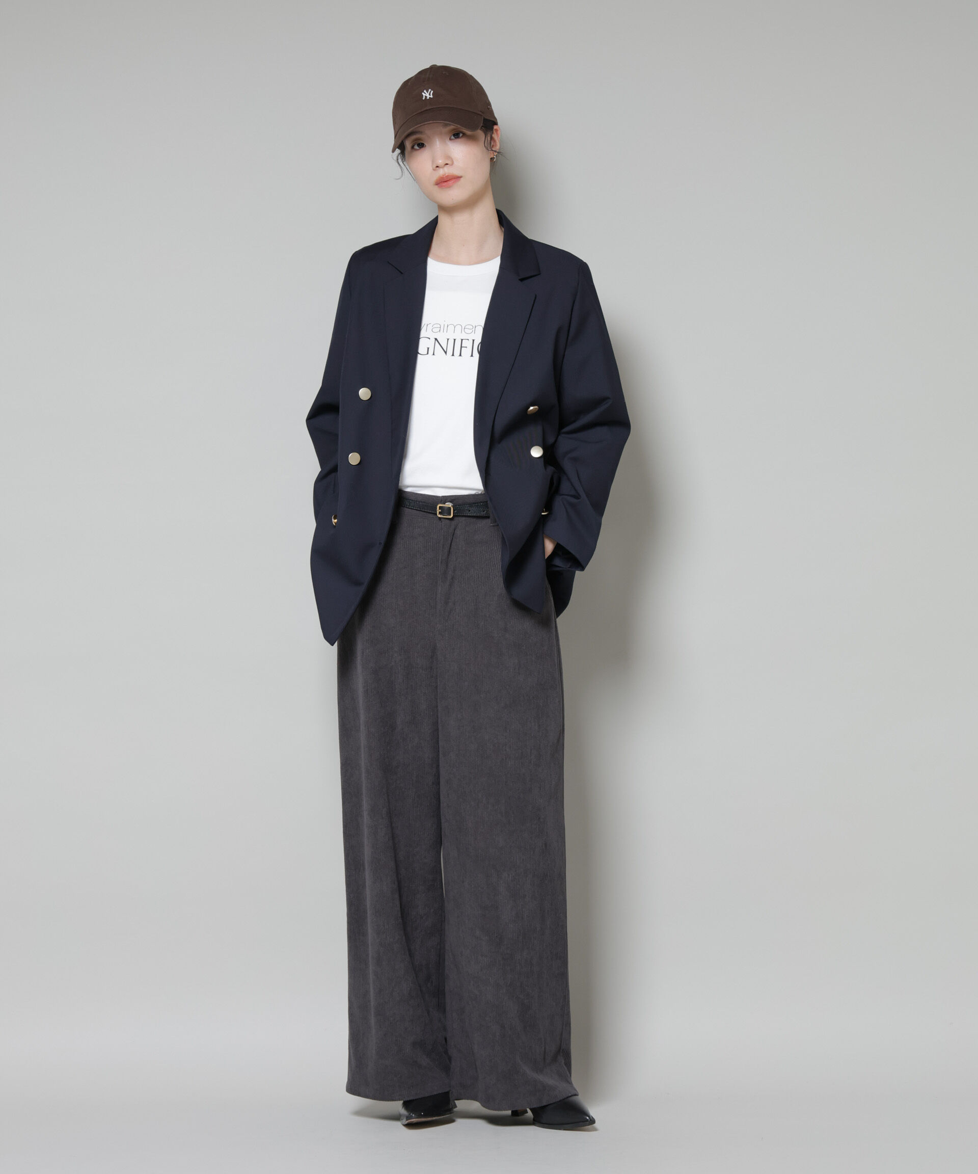 nano･universe「ソフトコーデュロイストレートパンツ」|チノ|