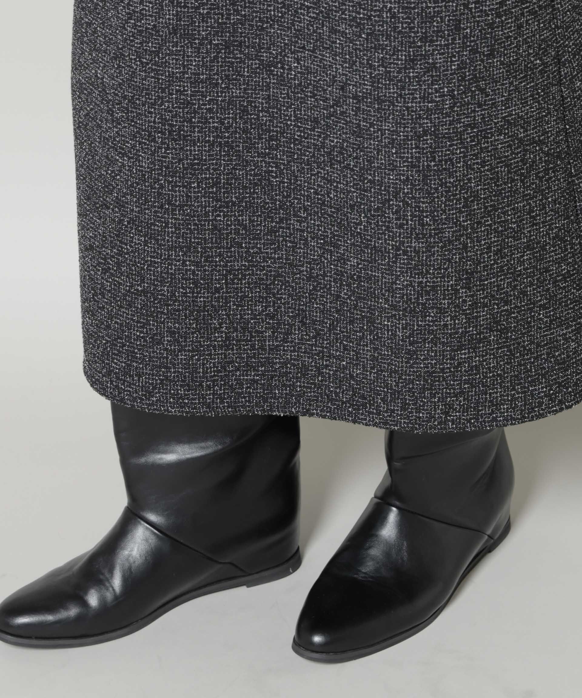 nano･universe「ツイードIラインワンピース&times;シアーリブニットセット」|ワンピース|