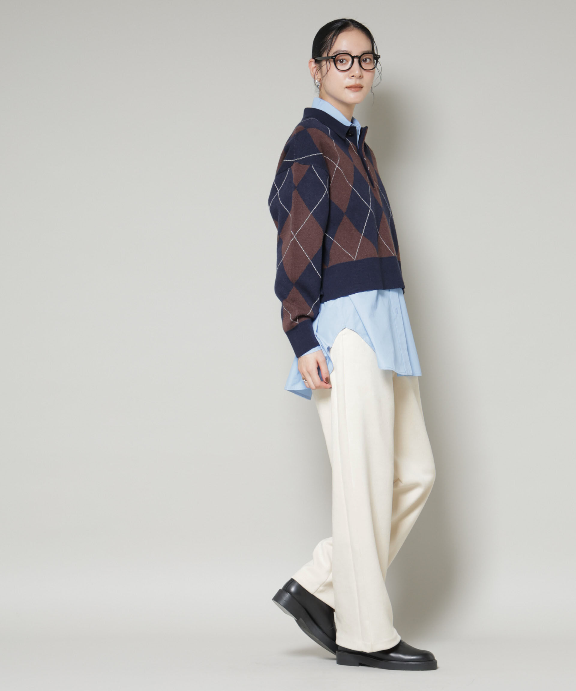 nano･universe「フェイクスエードタックパンツ」|チノ|