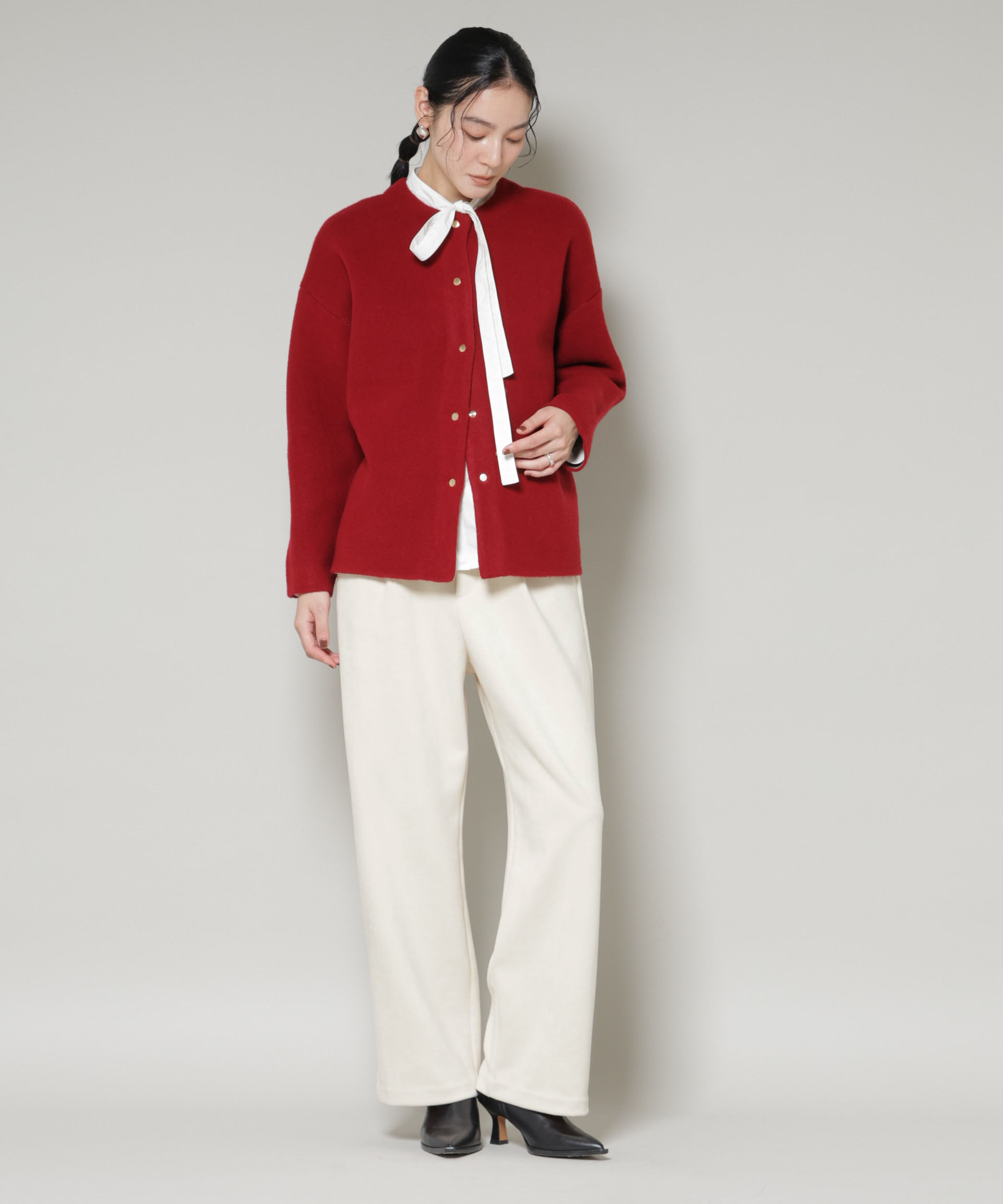 nano･universe「フェイクスエードタックパンツ」|チノ|