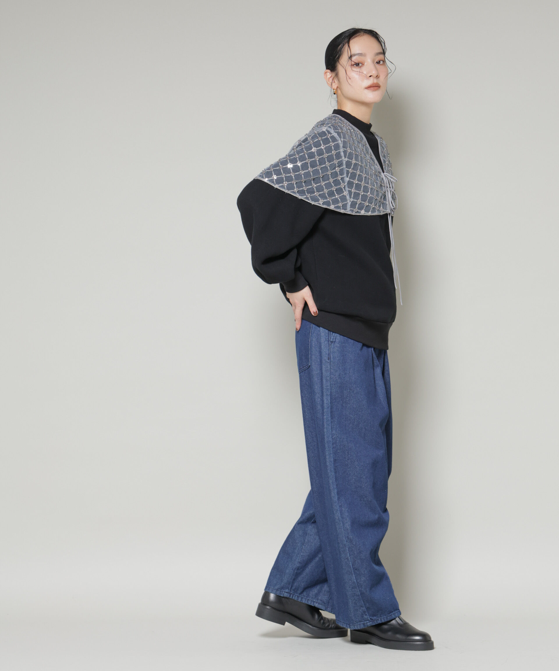 nano･universe「スパンコールビーズ刺繍ボレロストール」|シャツ・ブラウス|