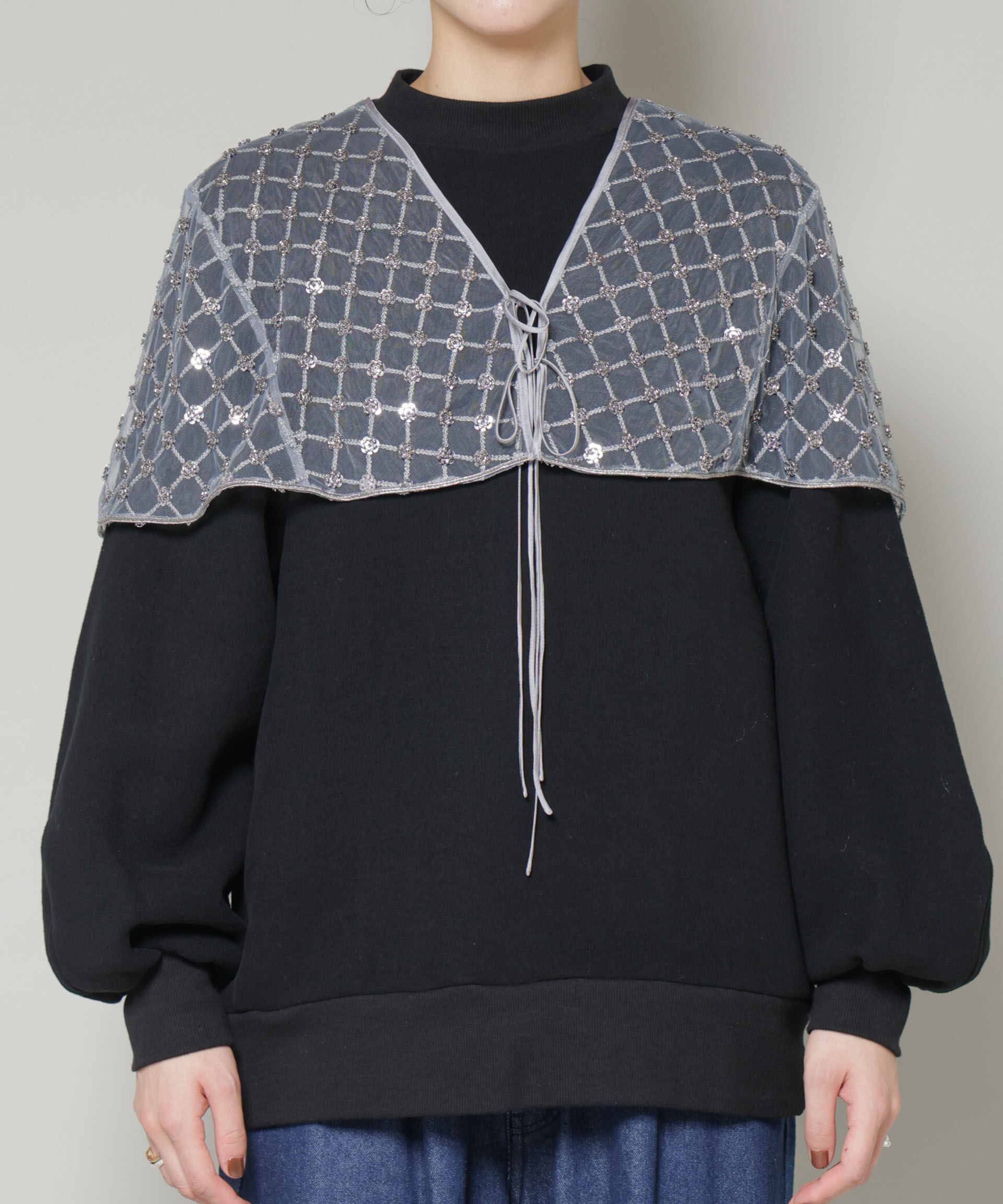 nano･universe「スパンコールビーズ刺繍ボレロストール」|シャツ・ブラウス|