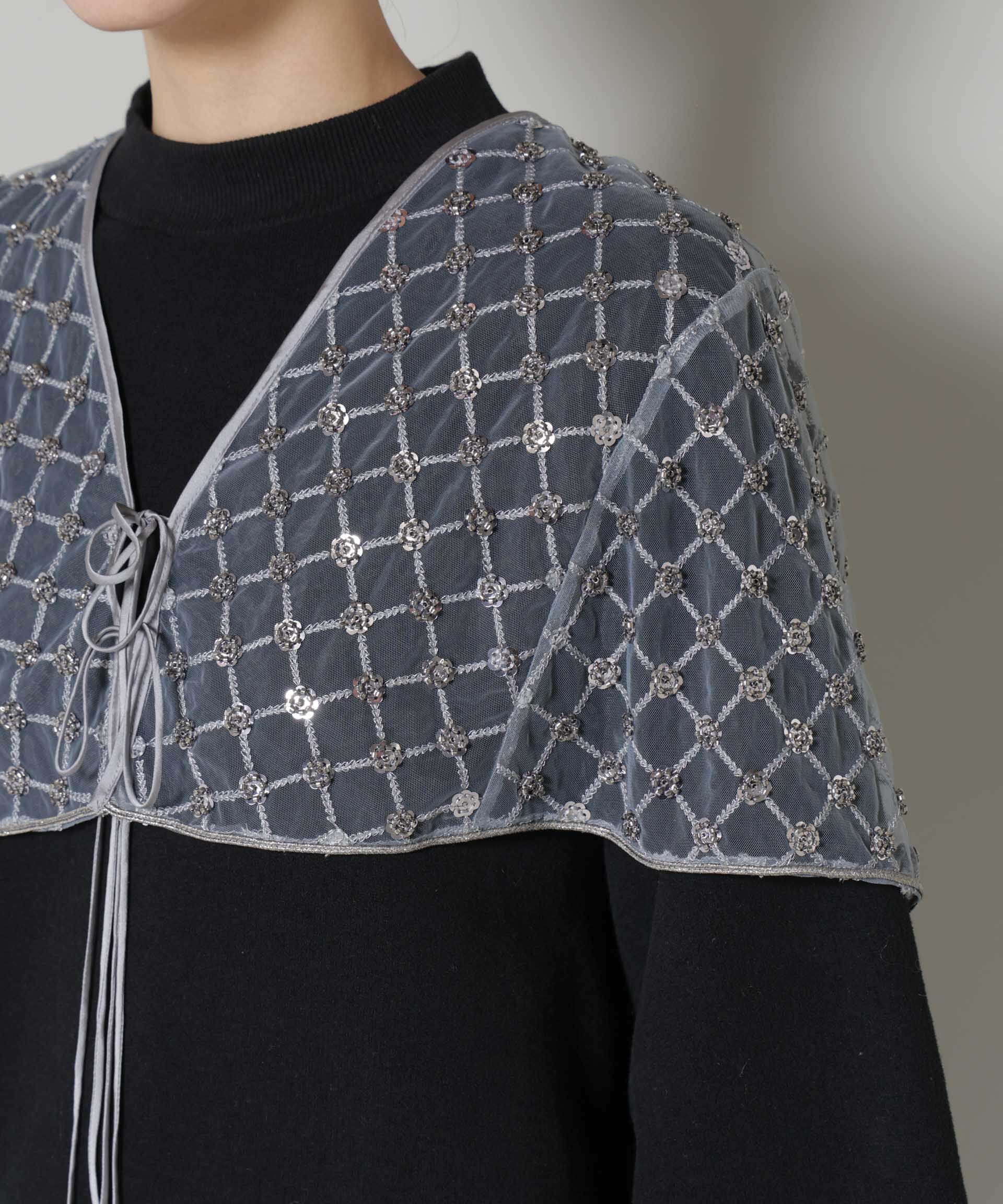 nano･universe「スパンコールビーズ刺繍ボレロストール」|シャツ・ブラウス|