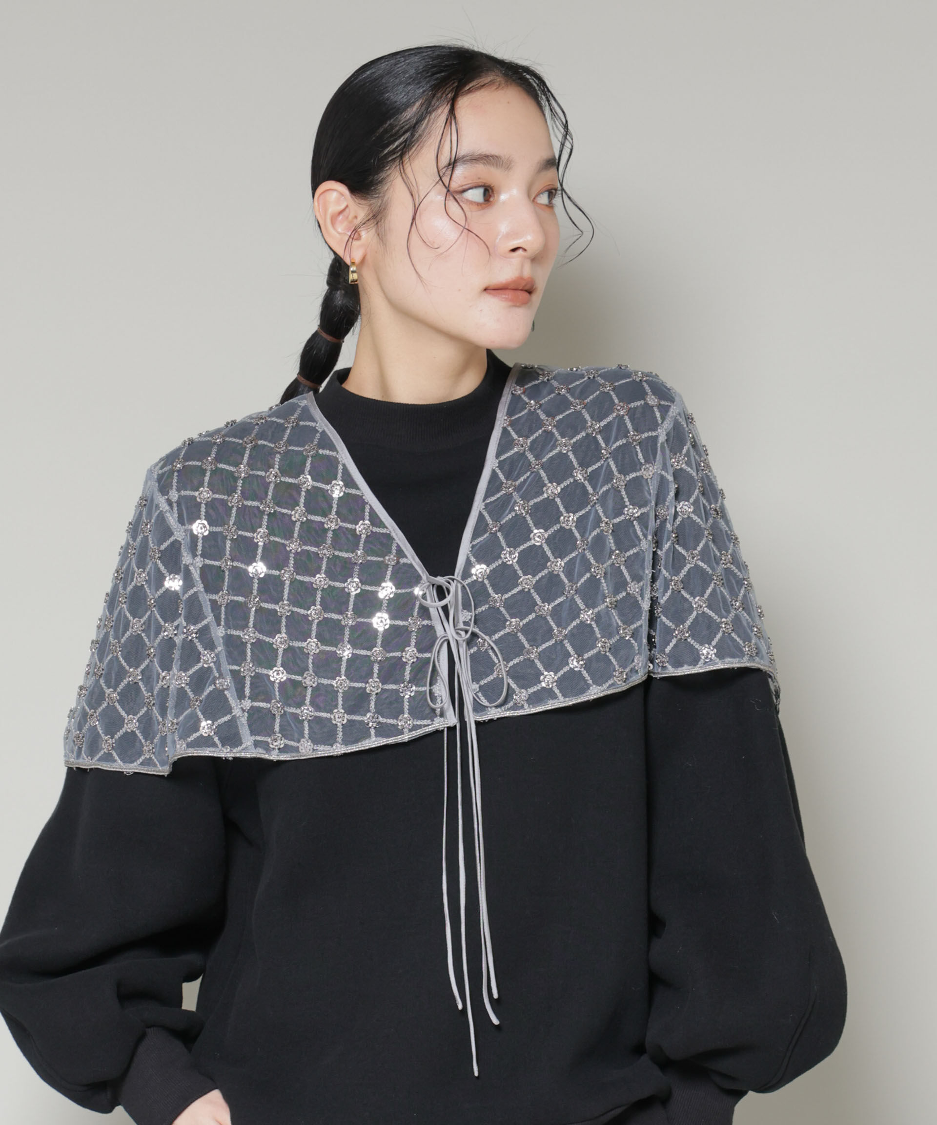 nano･universe「スパンコールビーズ刺繍ボレロストール」|シャツ・ブラウス|